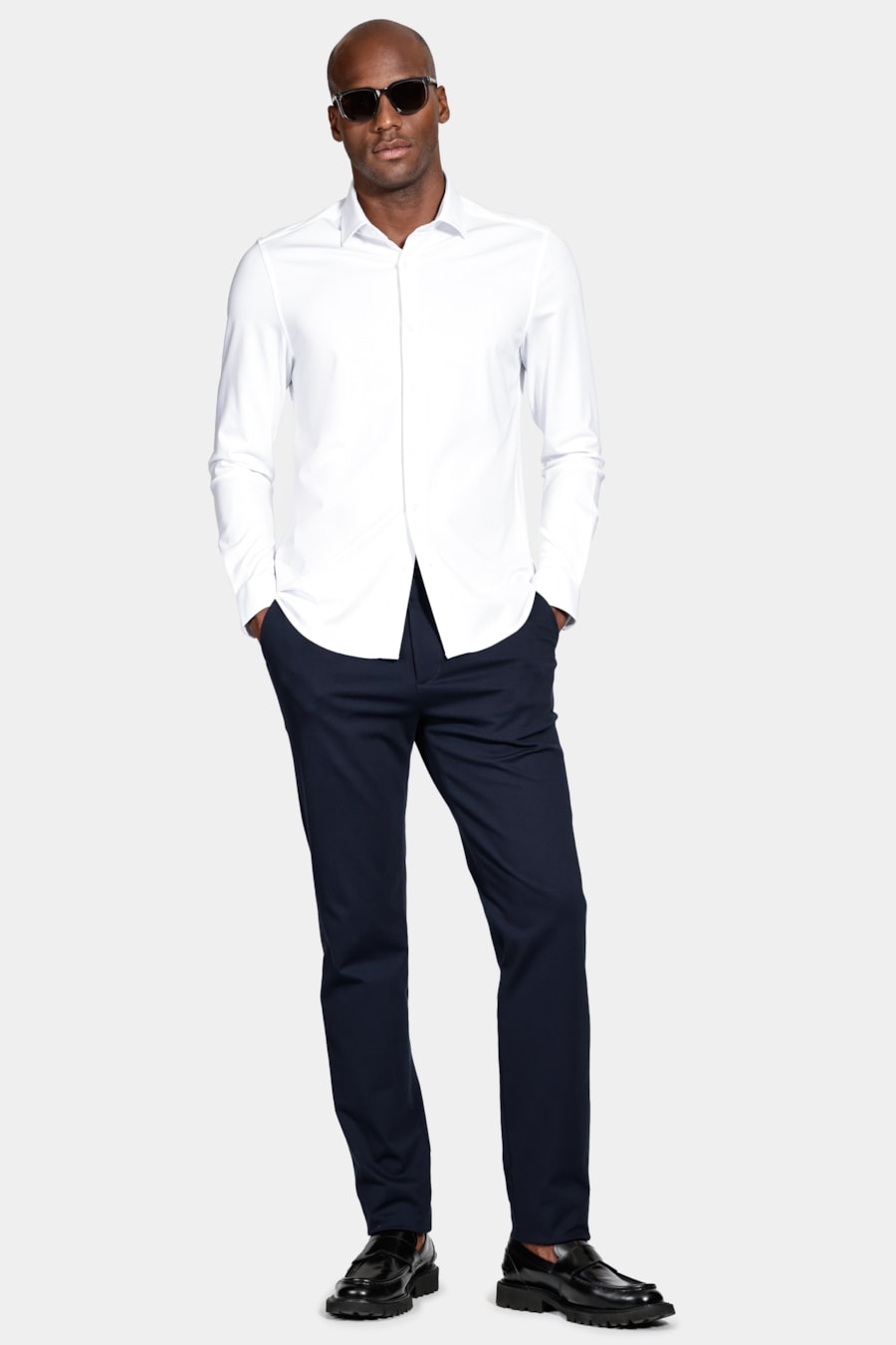 Camisa Manga Longa Algodão Jersey Mercerizada Branco — foto 2 de 6