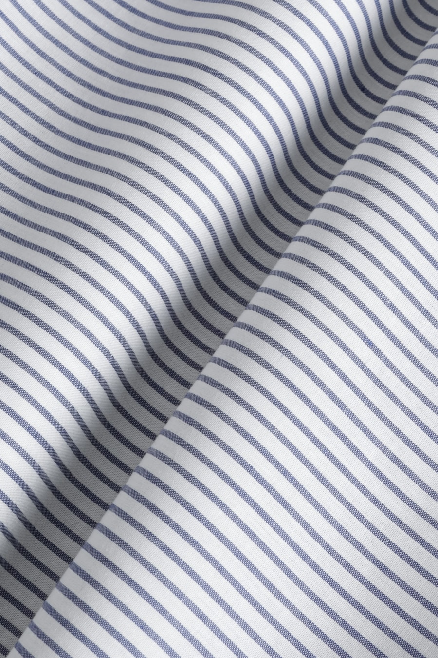 Camisa Manga Longa Algodão Listrada Branco C/Azul — foto 6 de 6