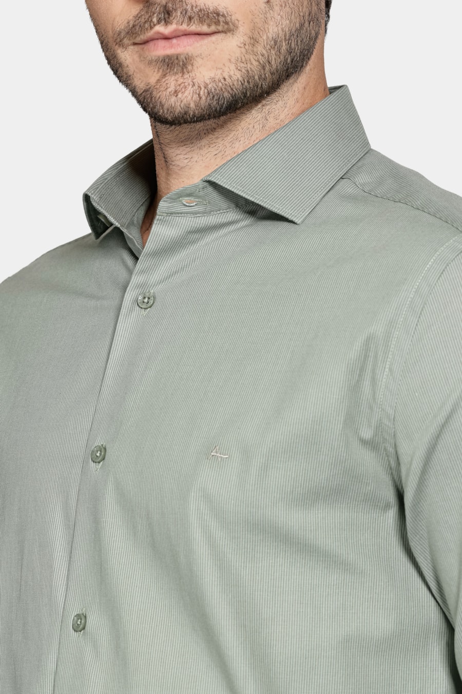 Camisa Manga Longa Algodão Listrada Cacto C/ Verde — foto 3 de 6