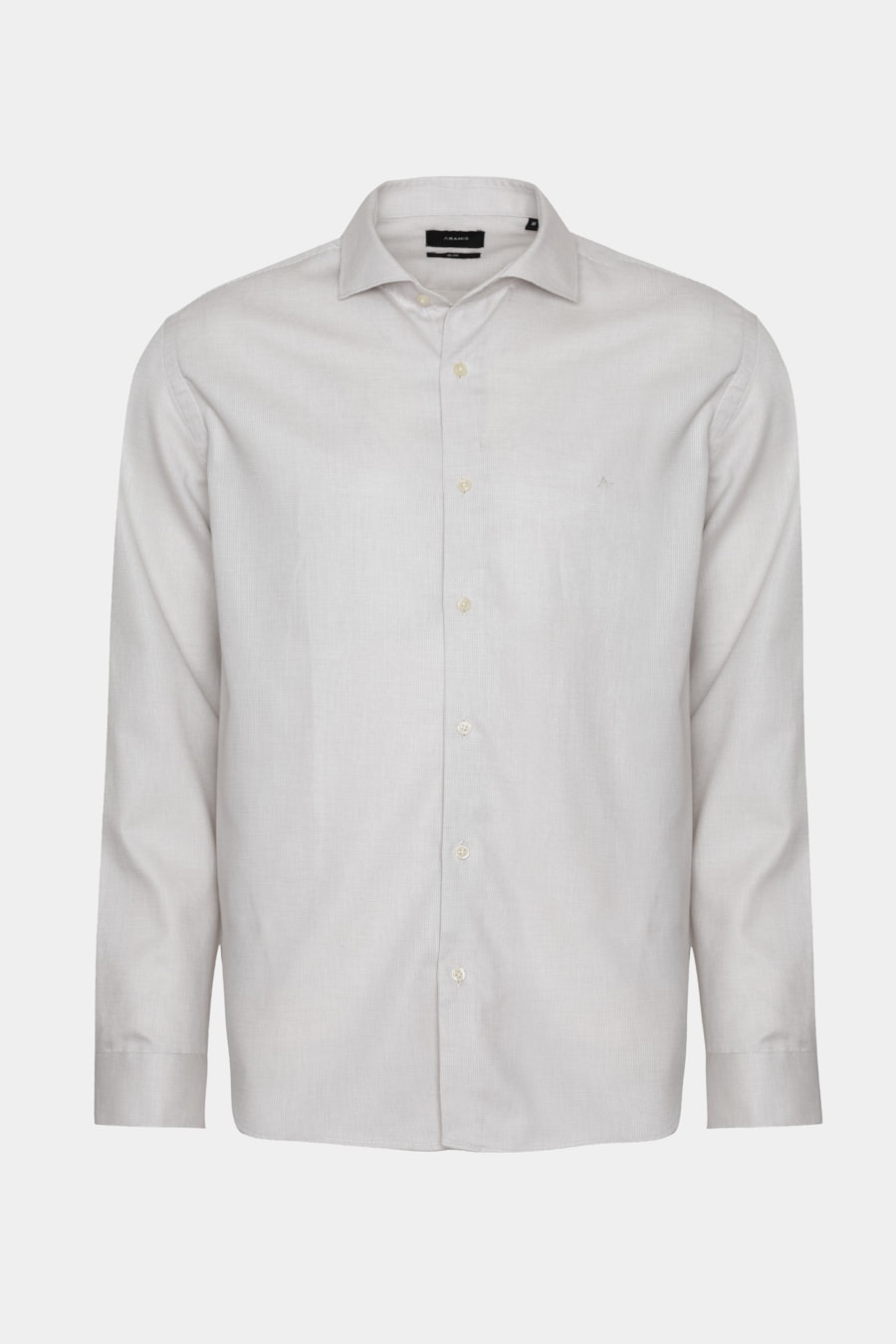 Camisa Manga Longa Algodão Maquineta Branco C/Caqui — foto 5 de 6
