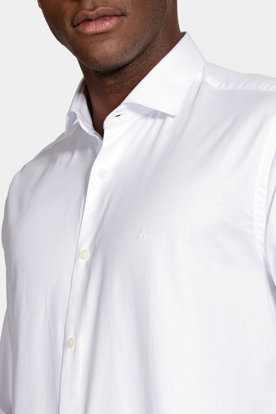 Camisa Manga Longa Algodão Maquineta Stretch Branco — foto 3 de 6