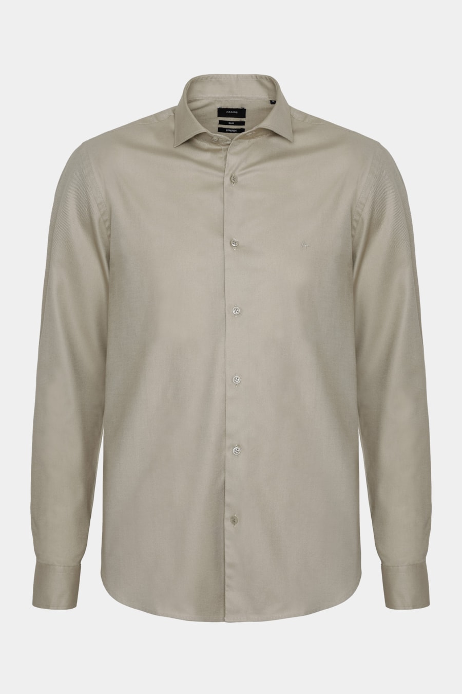 Camisa Manga Longa Algodão Maquineta Stretch Caqui — foto 5 de 6