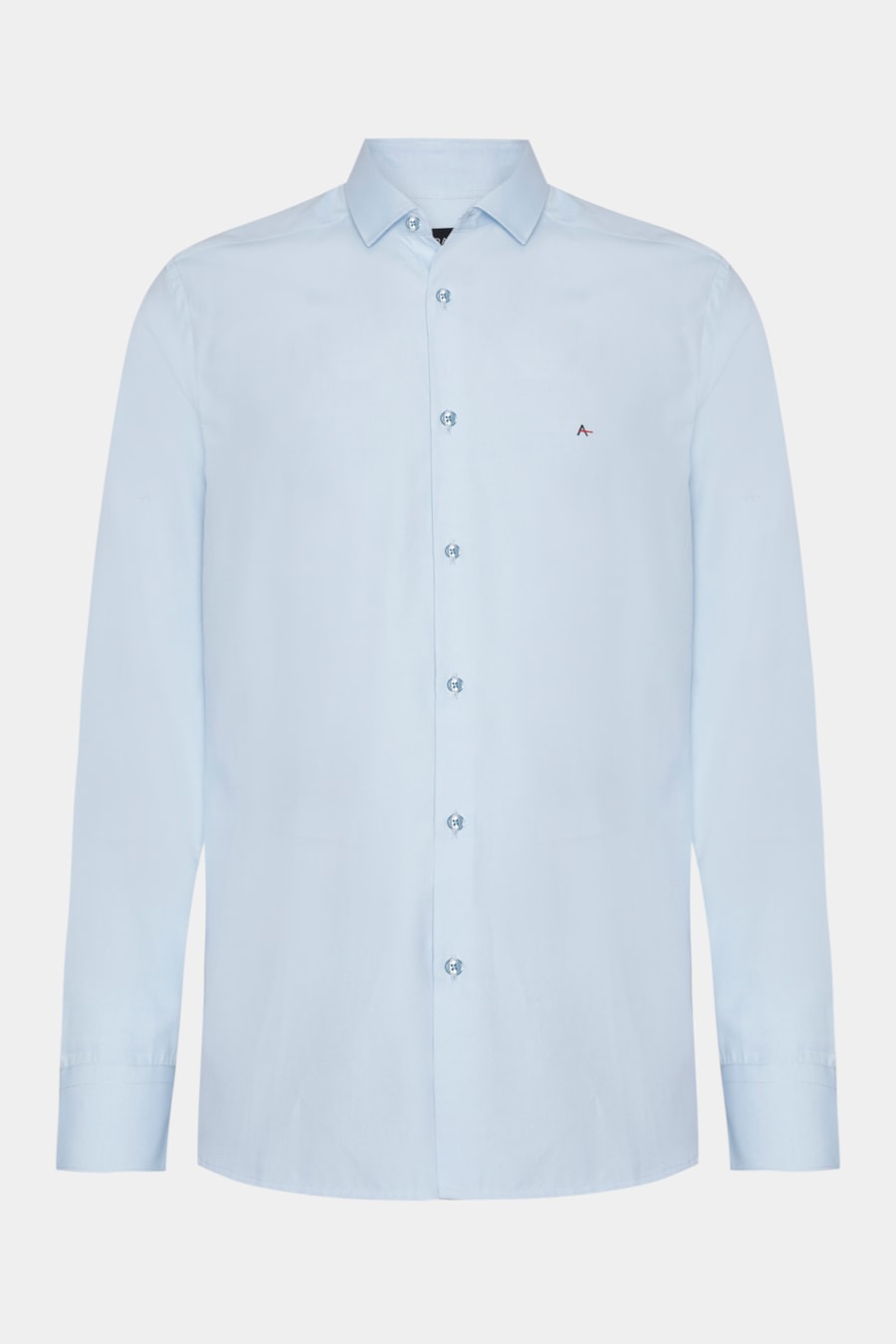Camisa Manga Longa Algodão Misto Azul — foto 5 de 6