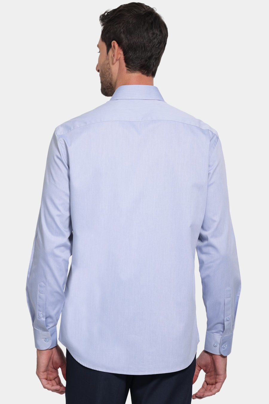 Camisa Manga Longa Algodão Misto Azul Escuro — foto 4 de 7