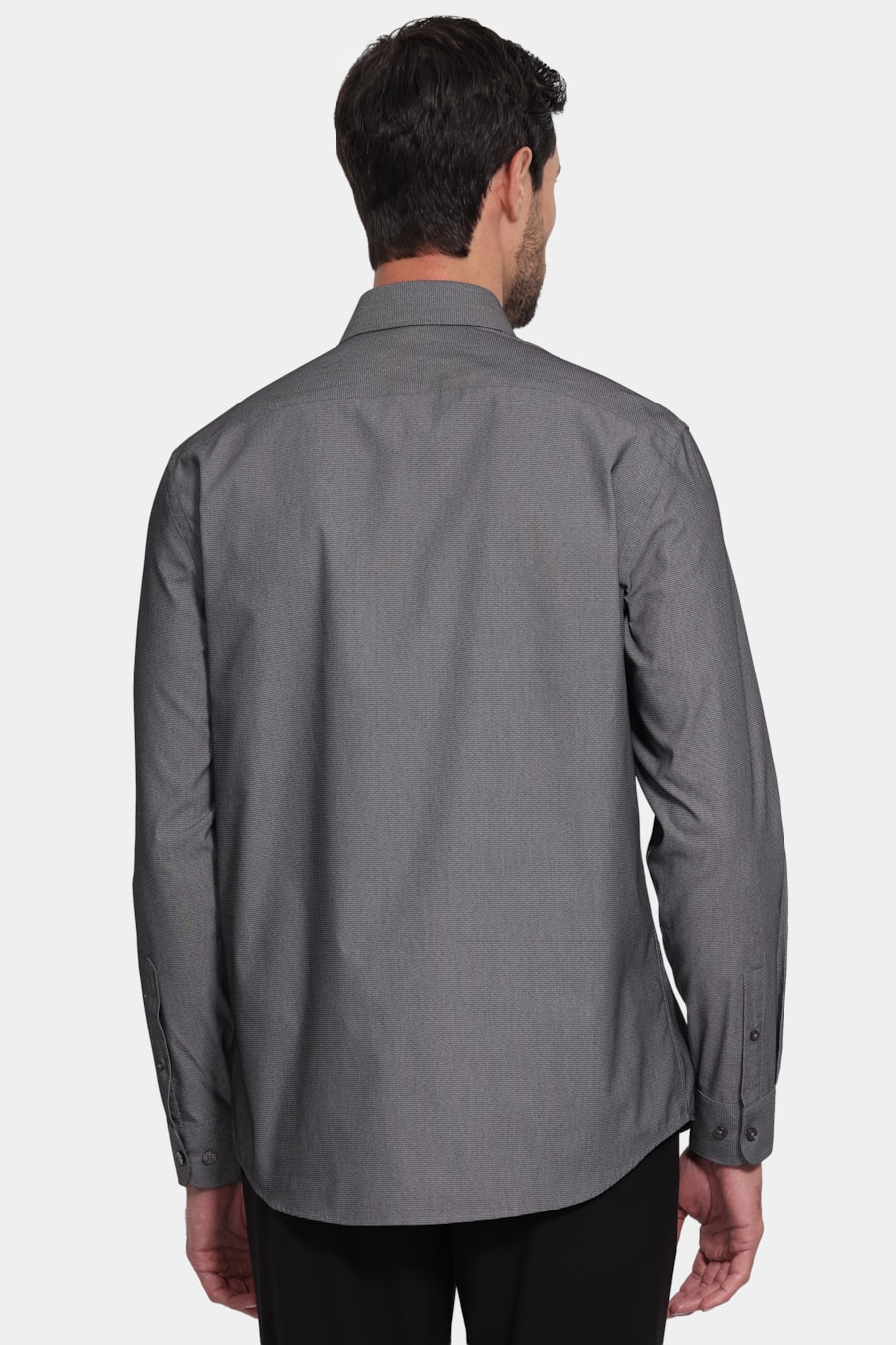 Camisa Manga Longa Algodão Misto Chumbo — foto 4 de 7
