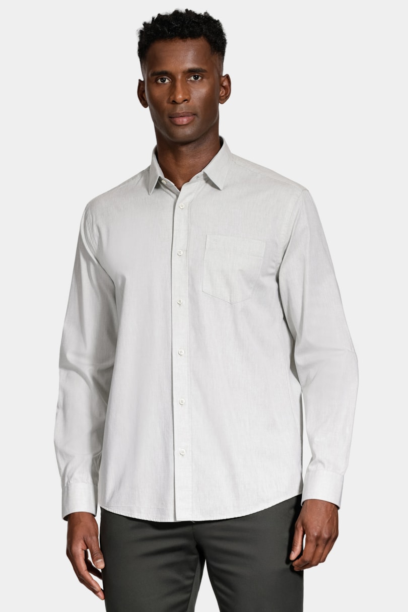 Camisa Manga Longa Algodão Regular Básica Verde