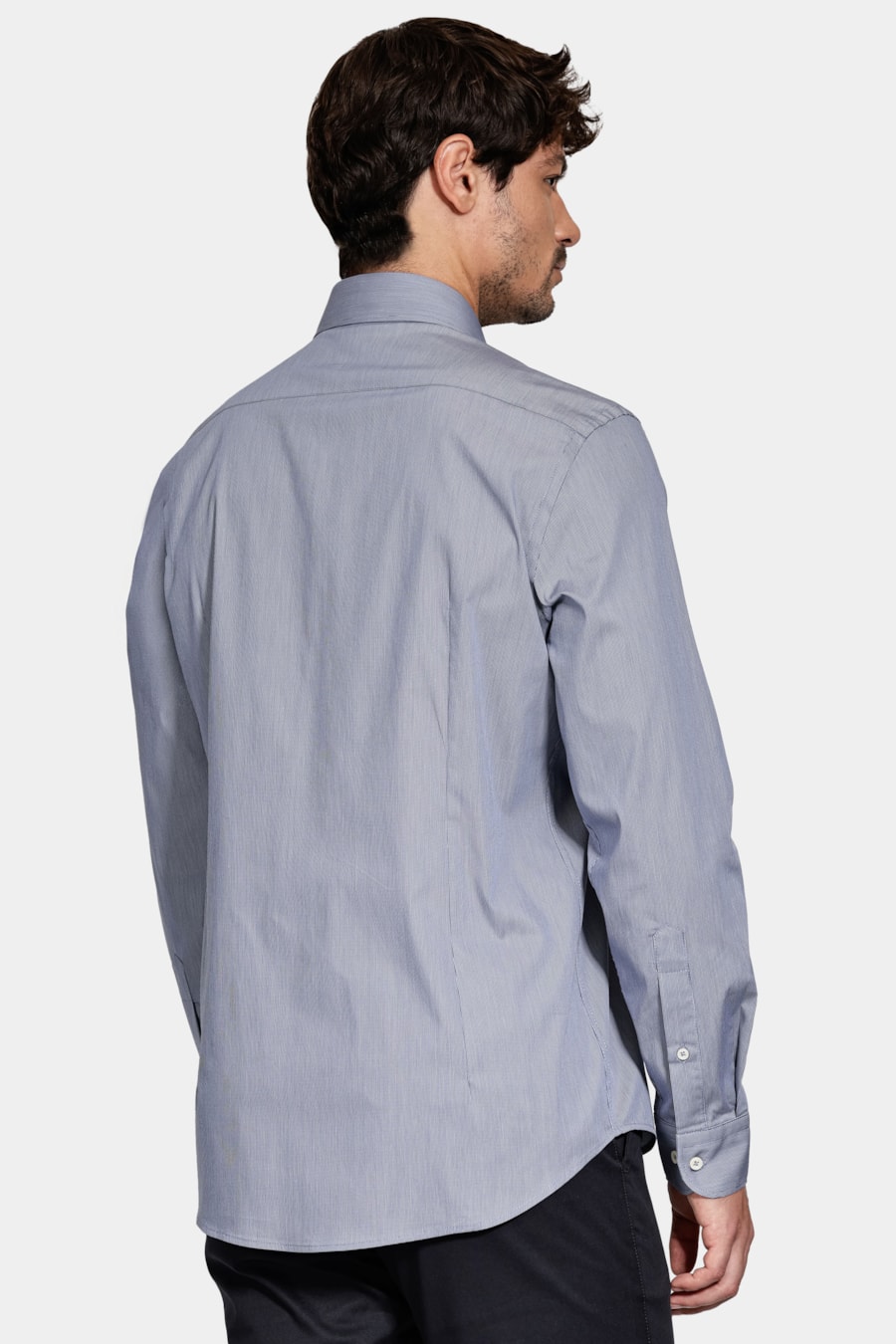Camisa Manga Longa Algodão Tech Xadrez Branco/Azul Jeans — foto 4 de 6