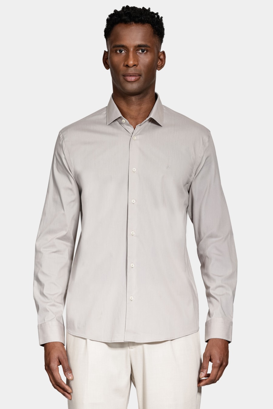 Camisa Manga Longa Algodão Tech Xadrez Caqui / Branco — foto 1 de 6