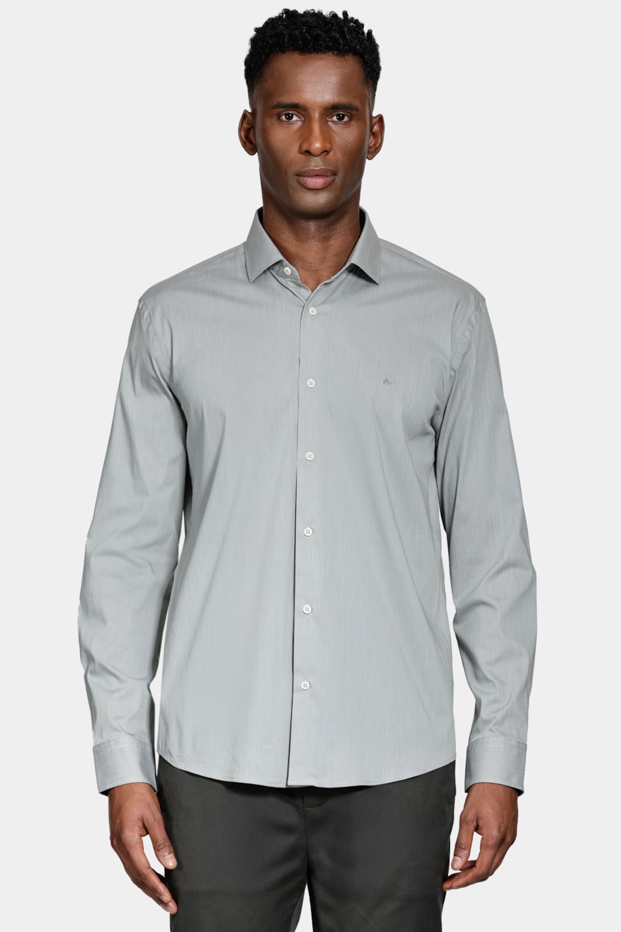 Camisa Manga Longa Algodão Tech Xadrez Verde C/ Branco — foto 1 de 6
