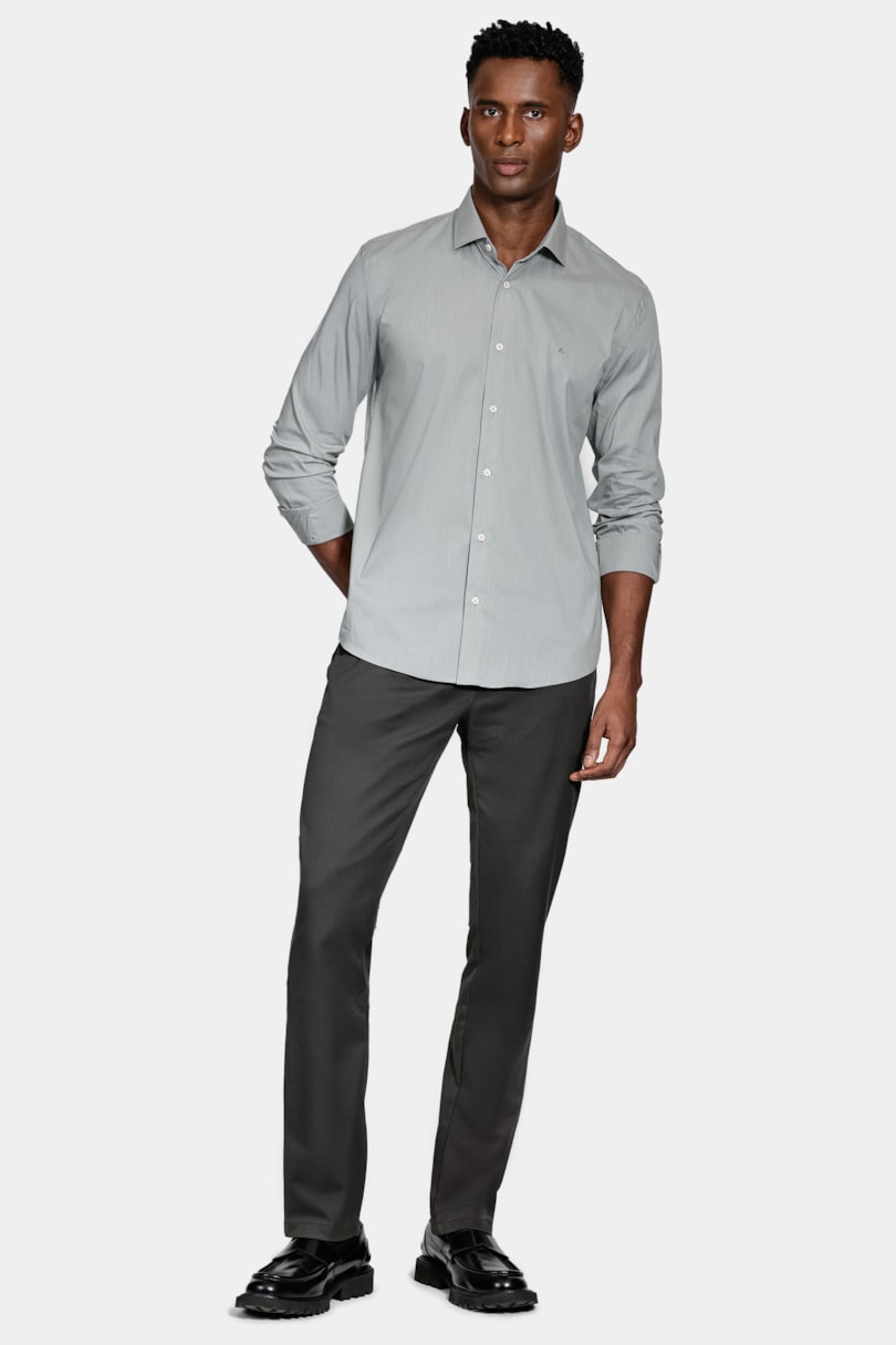 Camisa Manga Longa Algodão Tech Xadrez Verde C/ Branco