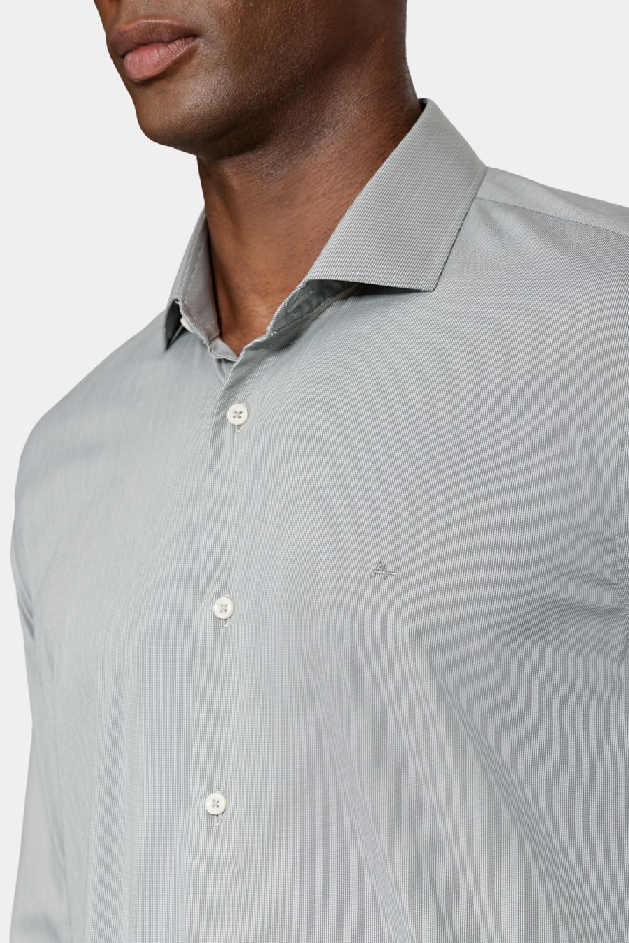 Camisa Manga Longa Algodão Tech Xadrez Verde C/ Branco — foto 3 de 6