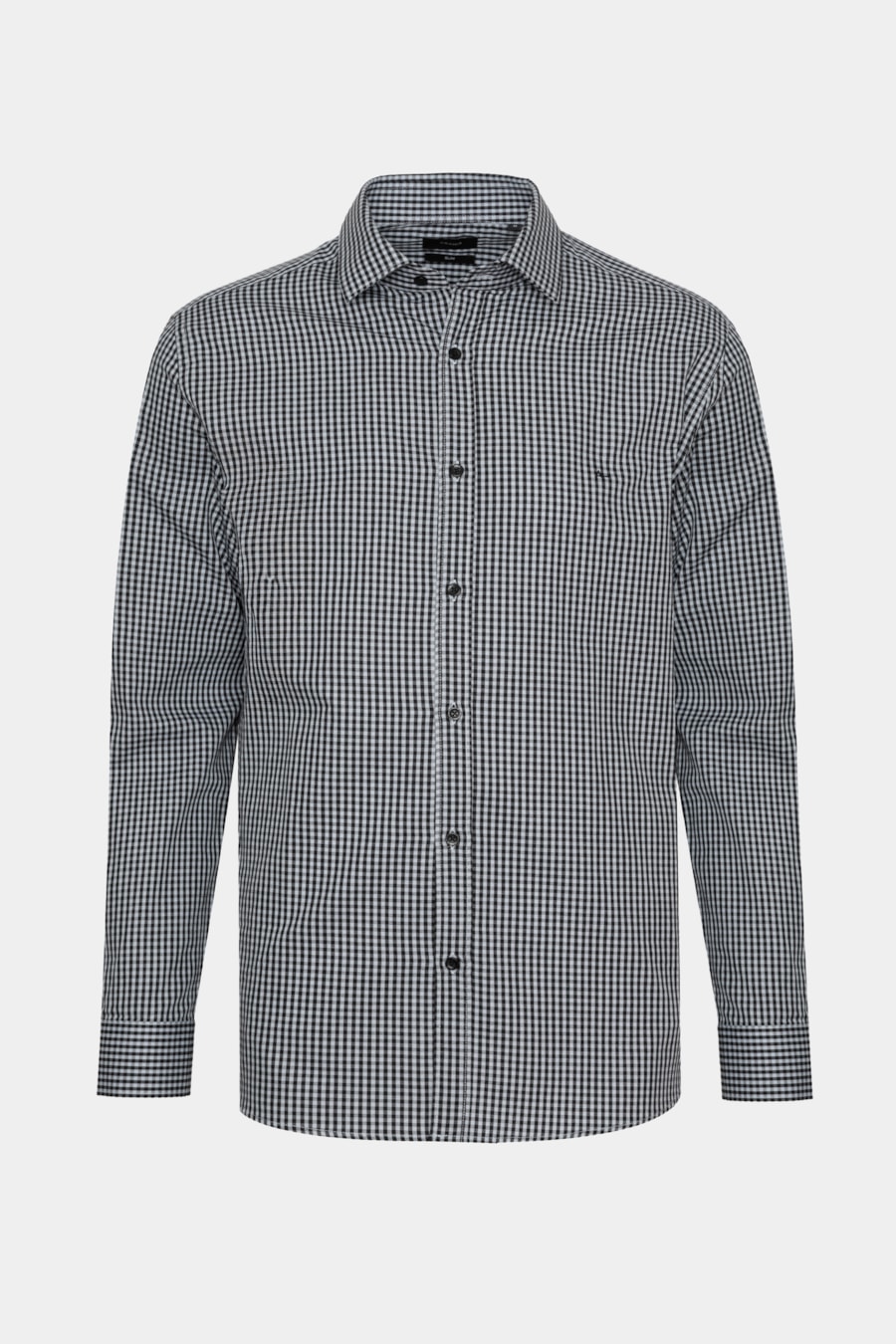 Camisa Manga Longa Algodão Xadrez Vichy Azul Cl C/Preto — foto 1 de 2