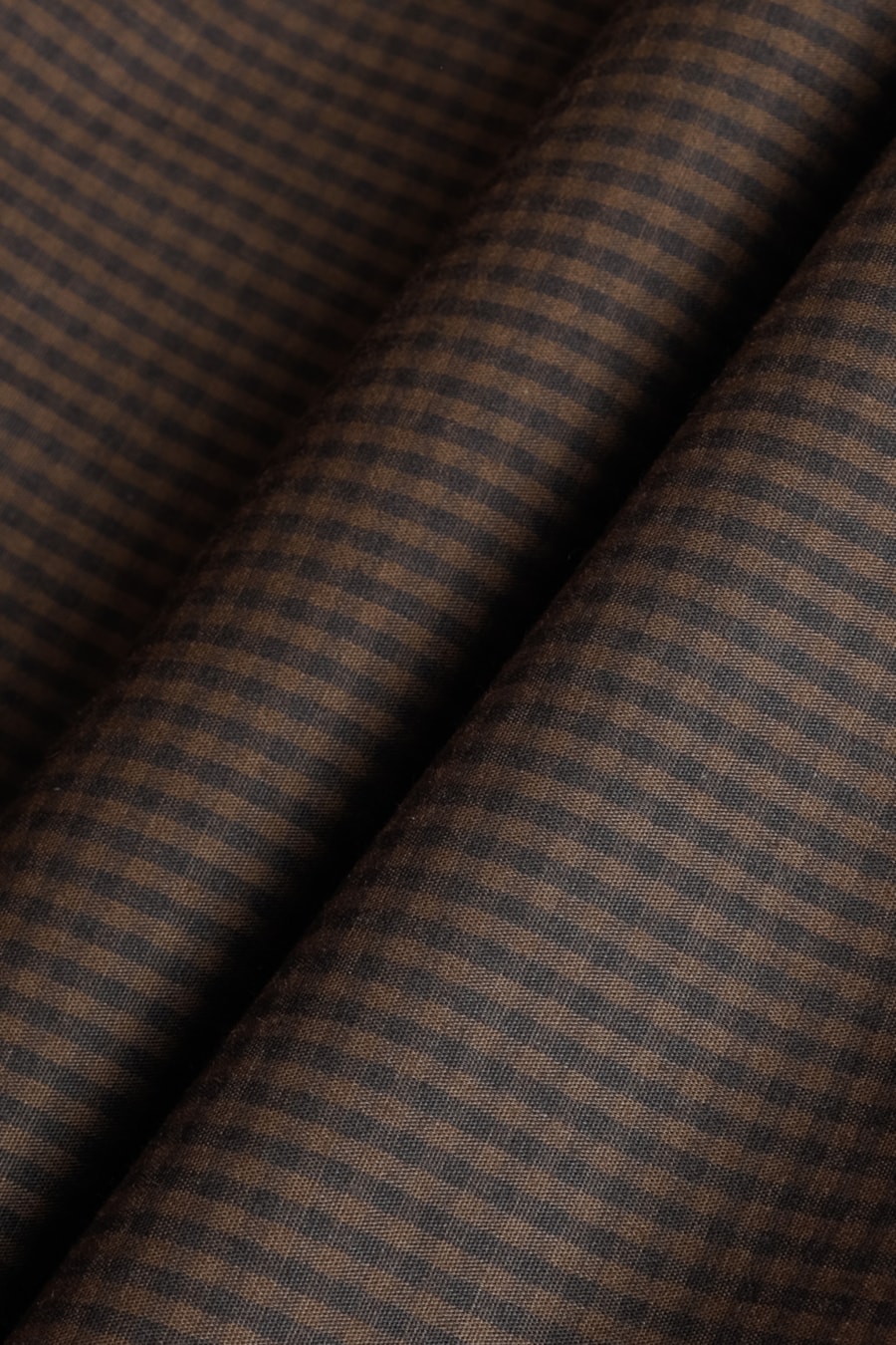 Camisa Manga Longa Algodão Xadrez Vichy Café Com Preto — foto 6 de 6