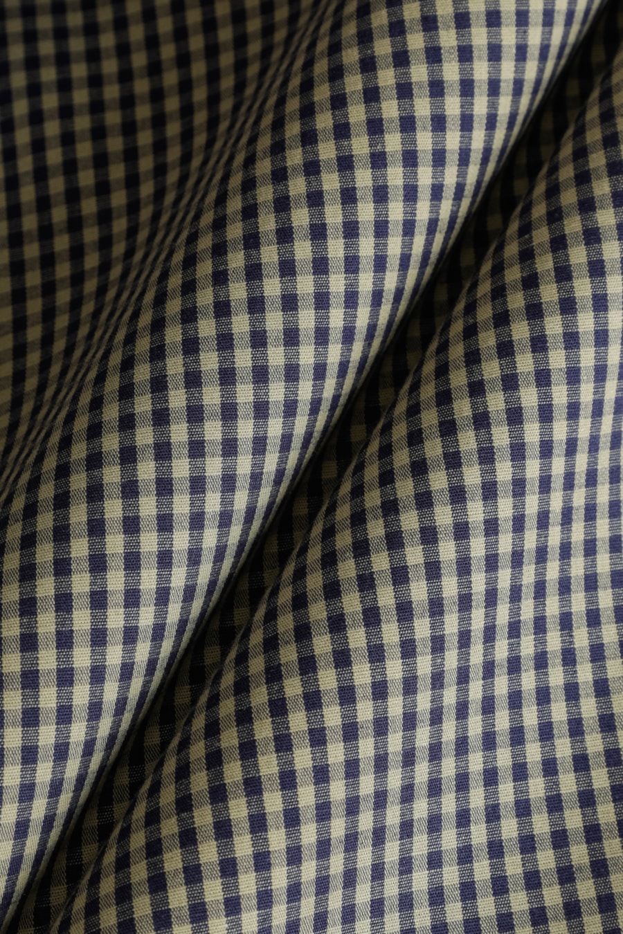 Camisa Manga Longa Algodão Xadrez Vichy Marinho/Caqui — foto 6 de 6