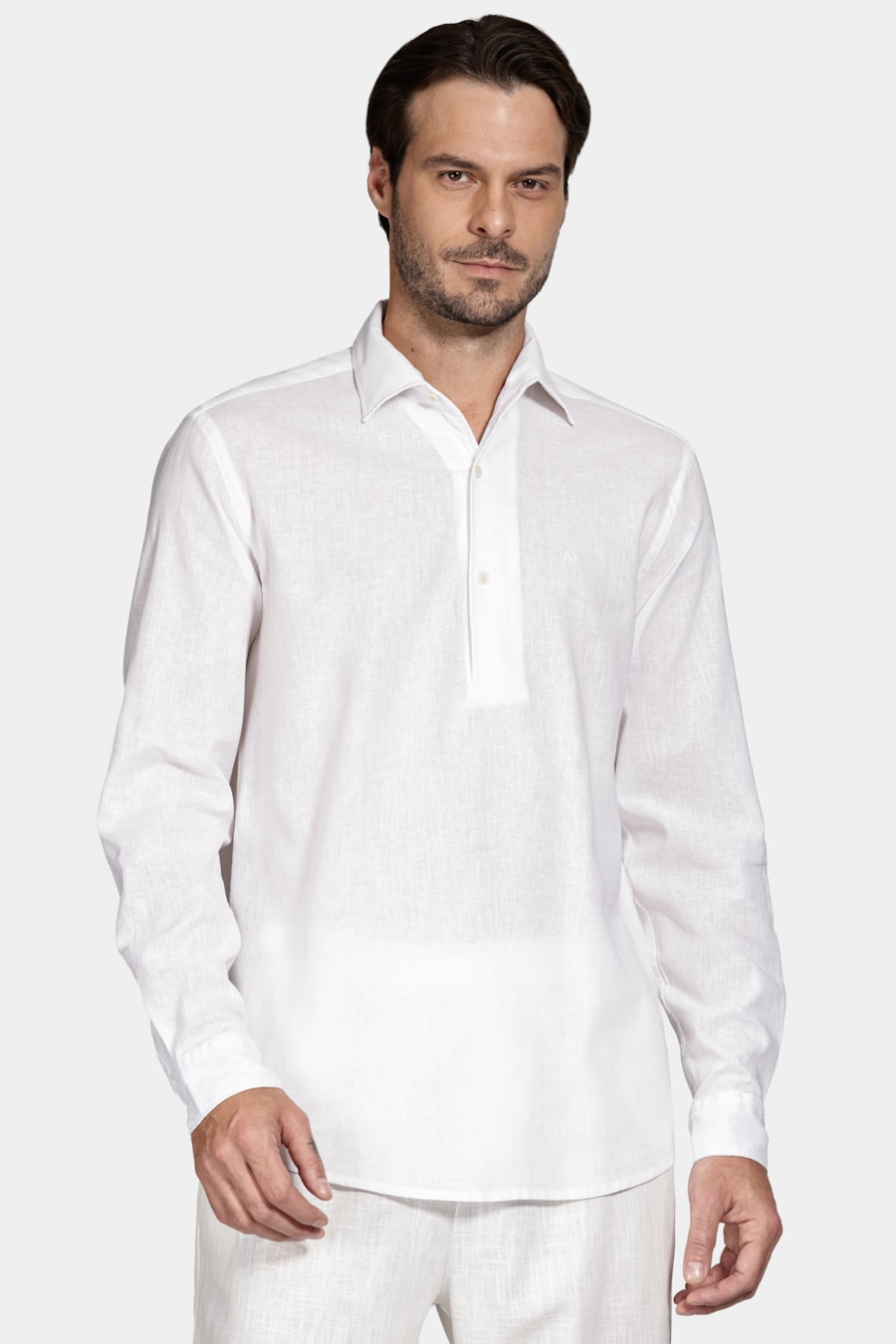 Camisa Manga Longa Bata Regular Rústica Branco — foto 1 de 6