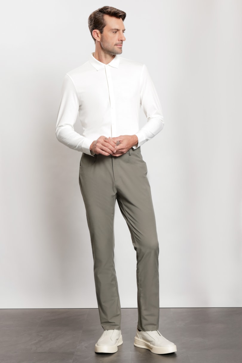 Camisa Manga Longa Bonded Toque de Seda Off White
