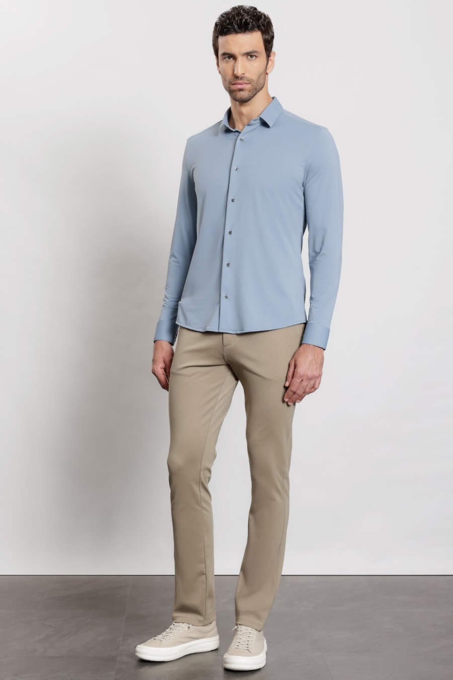 Camisa Manga Longa Classic Everyday Azul Neblina — foto 2 de 5