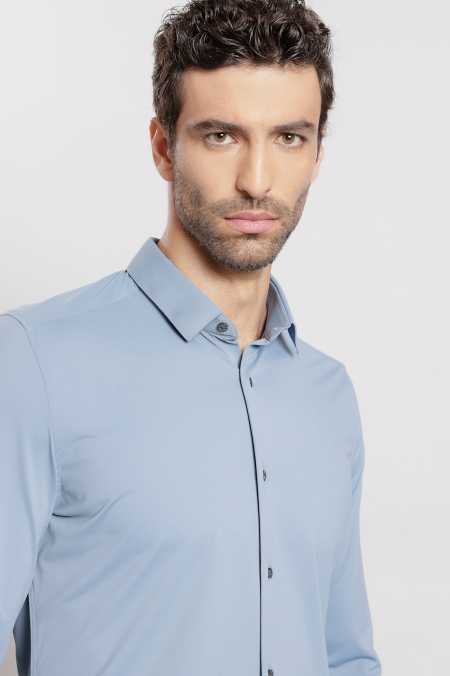 Camisa Manga Longa Classic Everyday Azul Neblina — foto 3 de 5