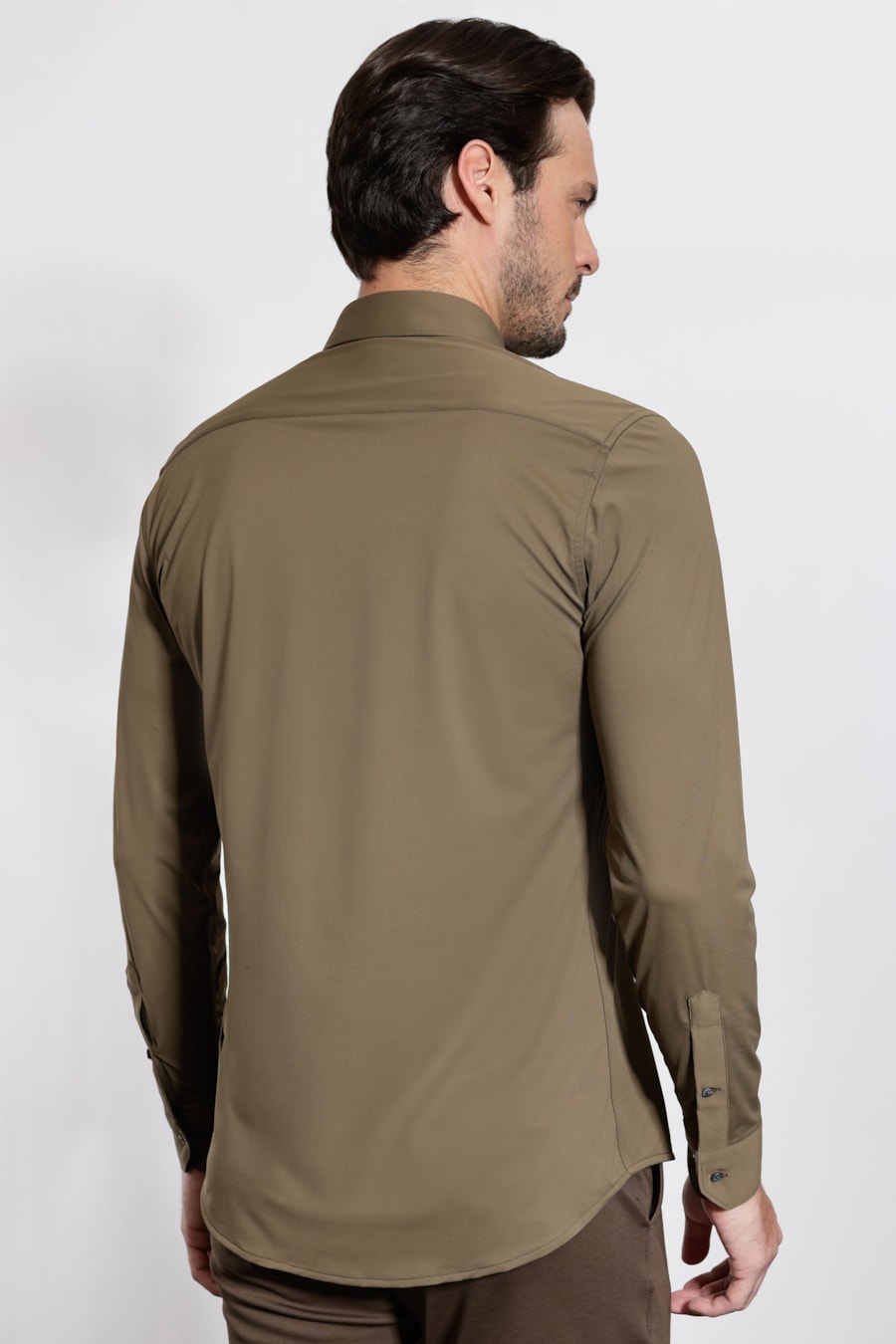 Camisa Manga Longa Classic Everyday Verde Militar — foto 4 de 5