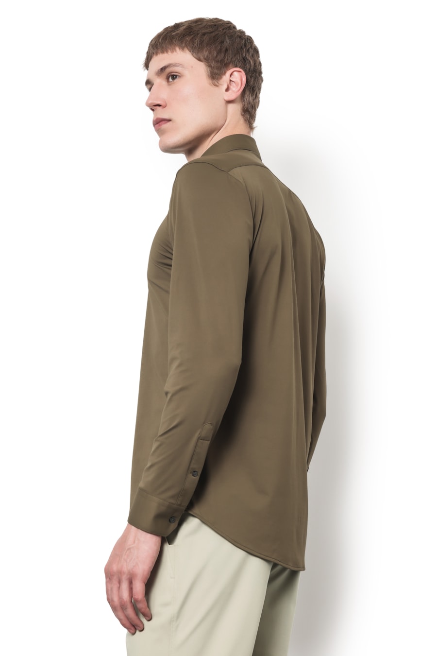 Camisa Manga Longa Classic Everyday Verde Militar — foto 4 de 6