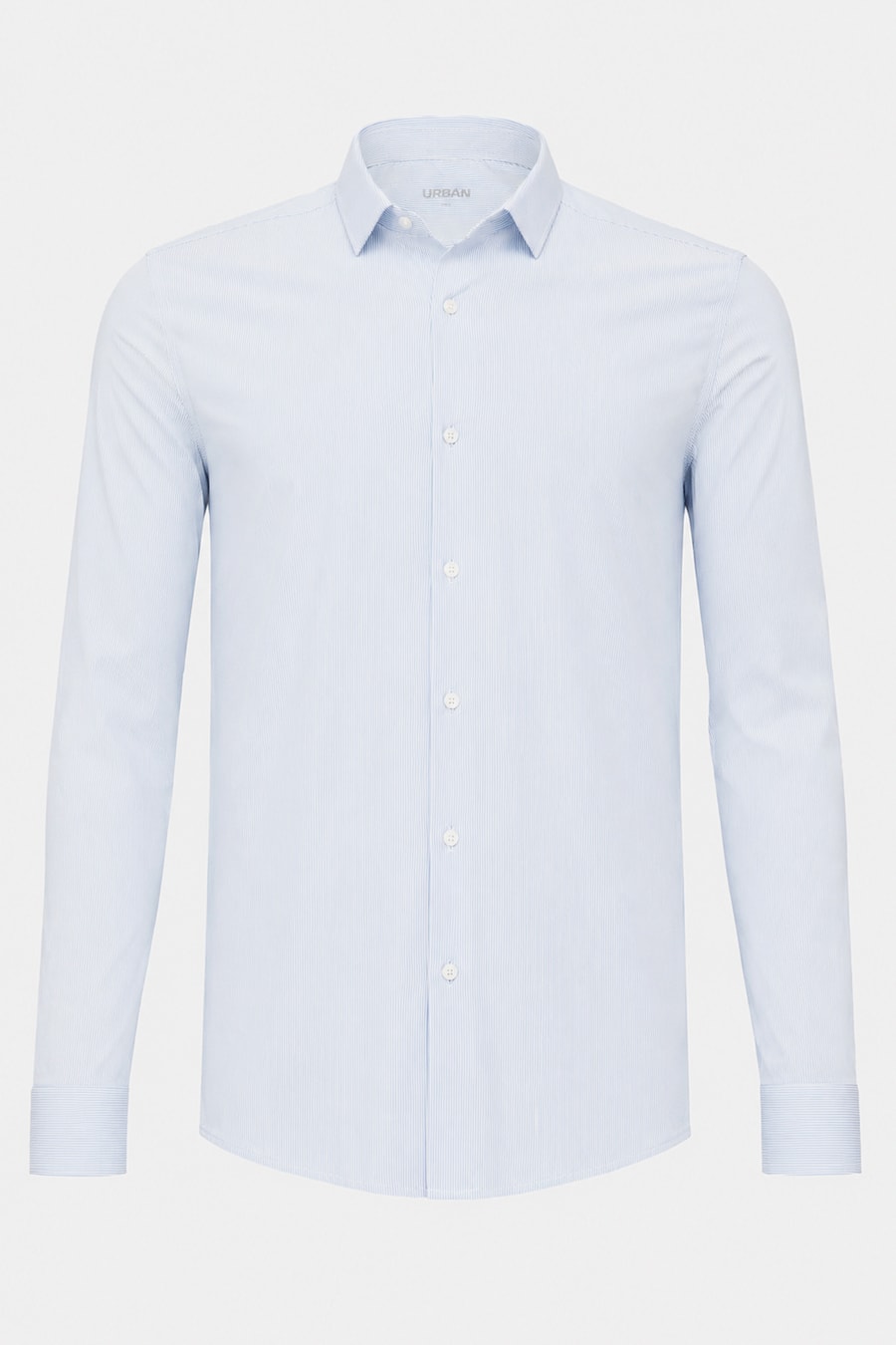Camisa Manga Longa Classic Stripe Azul Claro — foto 5 de 6