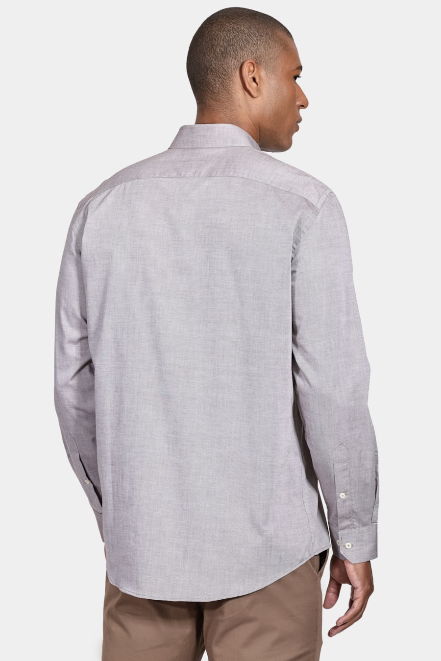 Camisa Manga Longa Cosmo Regular Oxford Marrom — foto 4 de 5