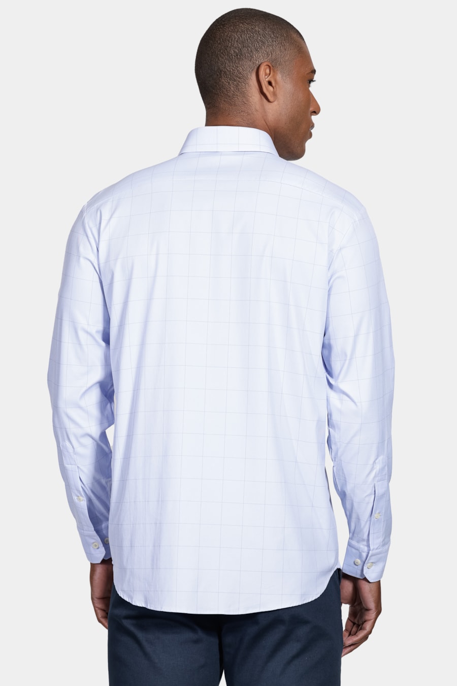 Camisa Manga Longa Cosmo Regular Tech Flex Maxi Xadrez Azul Com Marinho — foto 4 de 5