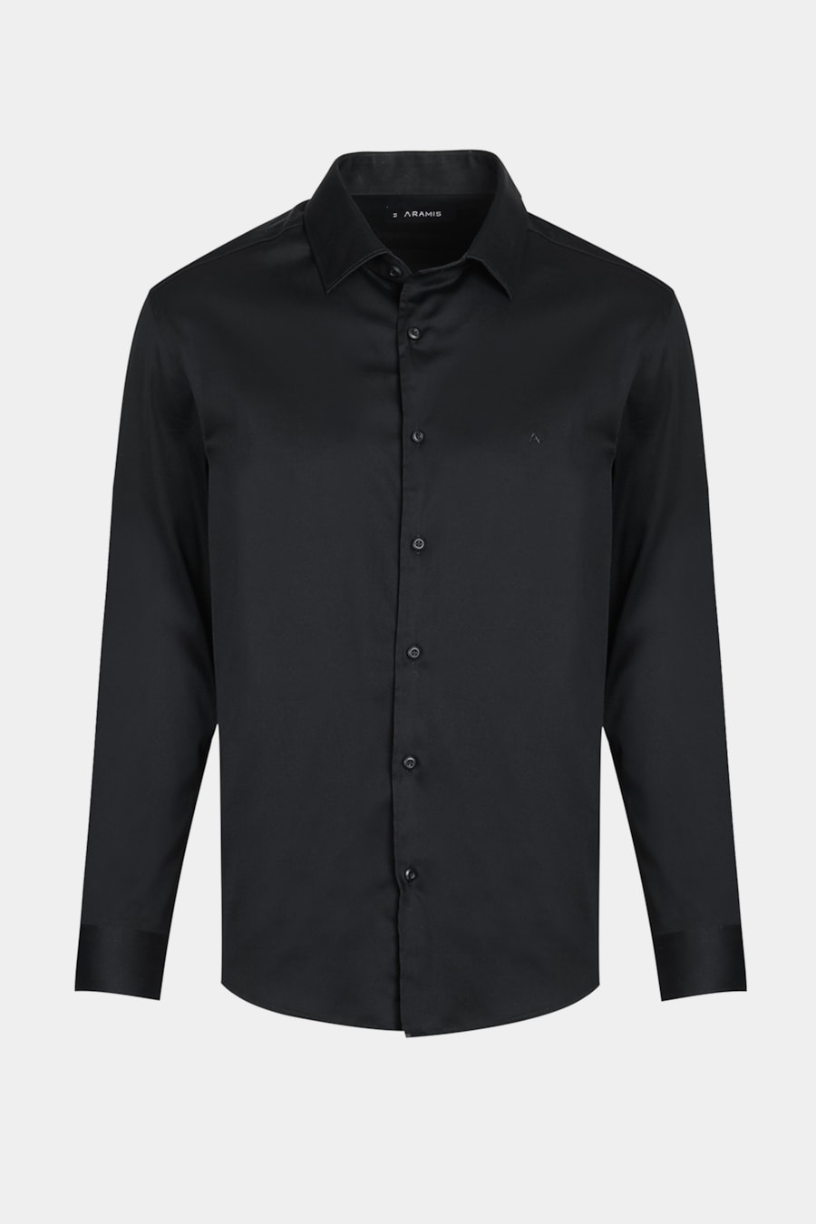 Camisa Manga Longa Cosmo Slim Cetim Com Elastano Hudson Preto — foto 5 de 5