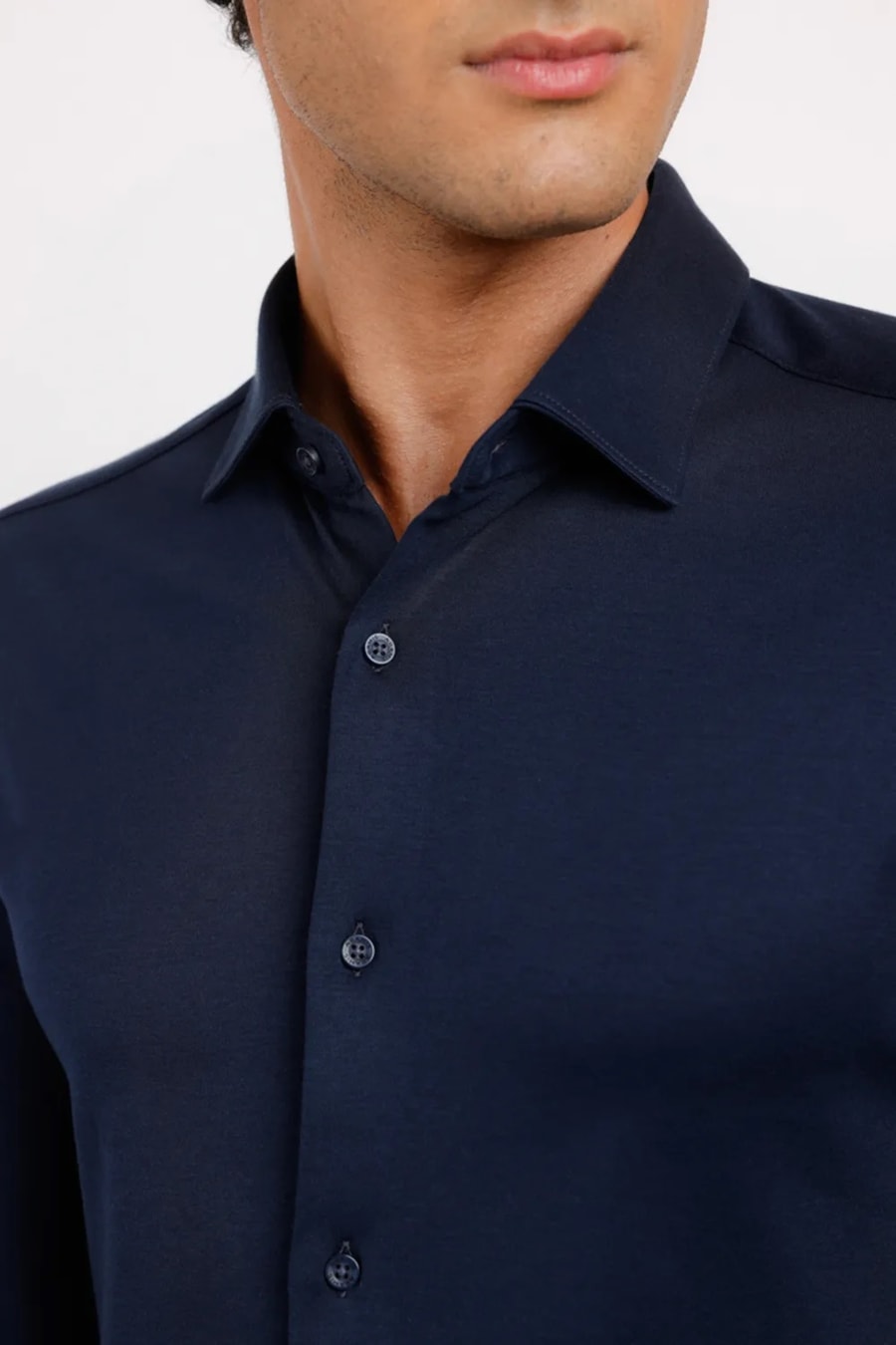Camisa Manga Longa Cosmo Slim em Algodão Supima Marinho — foto 3 de 6
