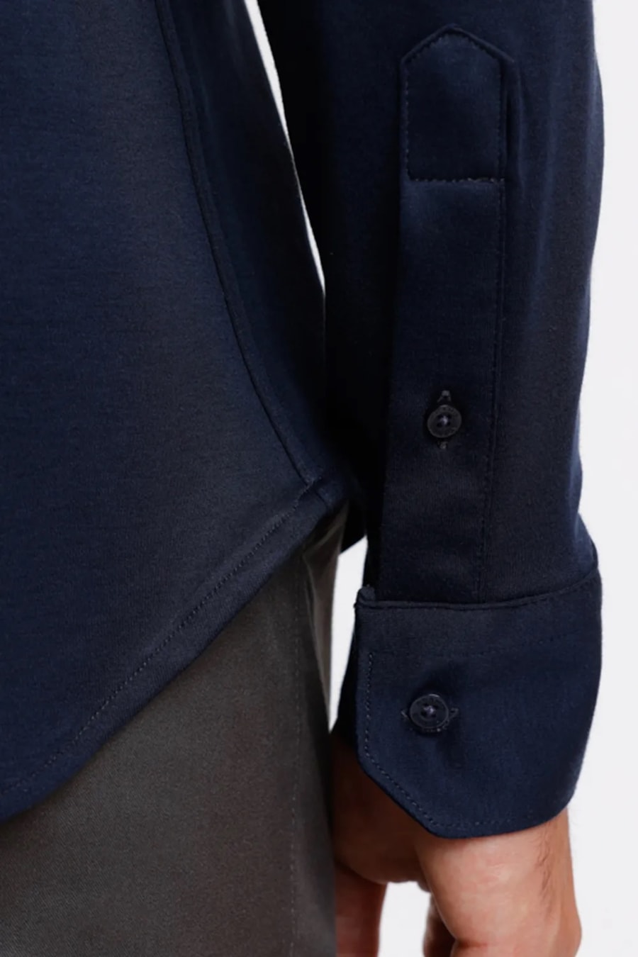 Camisa Manga Longa Cosmo Slim em Algodão Supima Marinho — foto 4 de 6