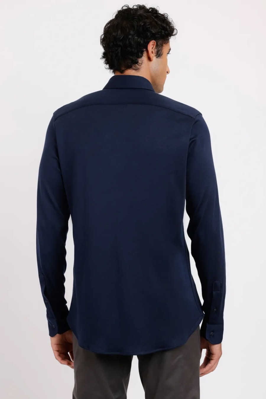 Camisa Manga Longa Cosmo Slim em Algodão Supima Marinho — foto 5 de 6