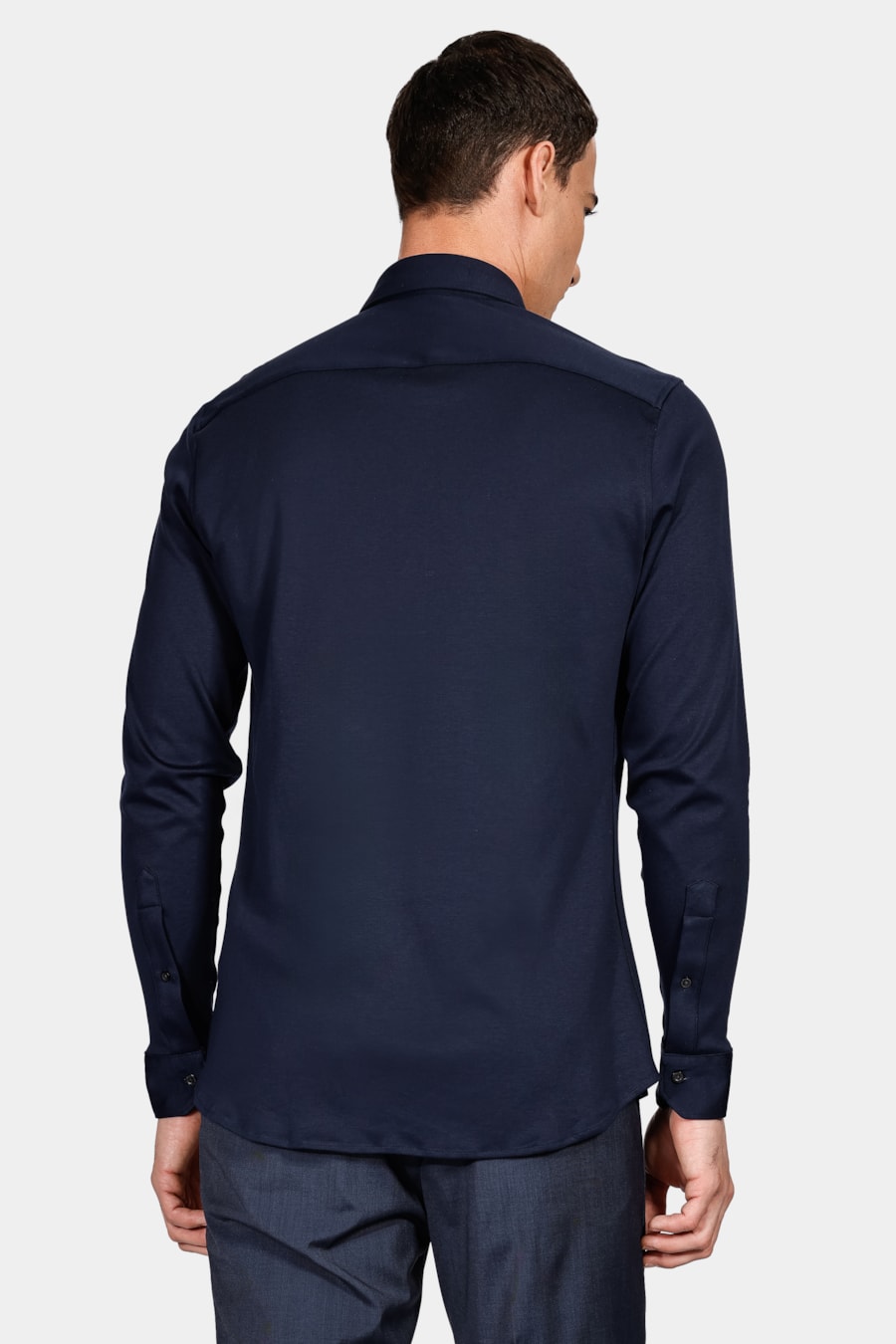Camisa Manga Longa Cosmo Slim em Algodão Supima Marinho — foto 4 de 6
