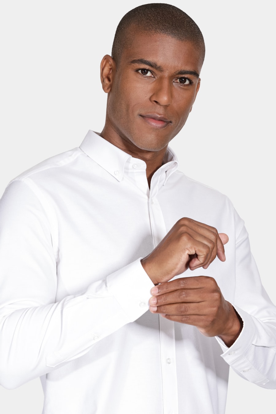 Camisa Manga Longa Cosmo Slim Oxford Stretch Button Down Branco — foto 3 de 6