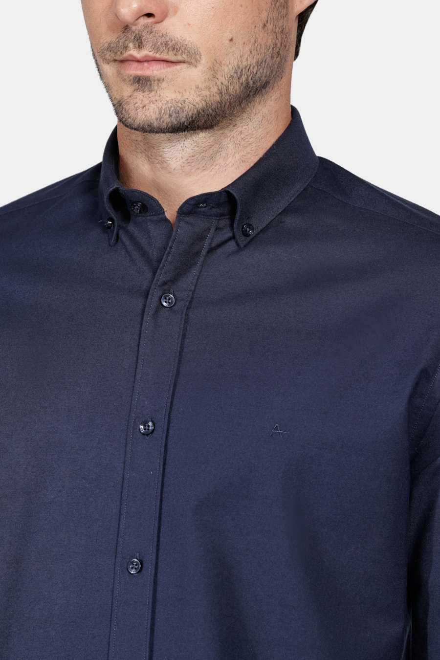 Camisa Manga Longa Cosmo Slim Oxford Stretch Button Down Marinho — foto 3 de 6