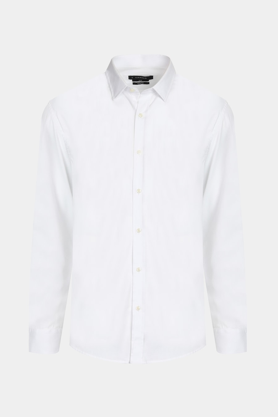Camisa Manga Longa Cosmo Slim Stretch Maquinetada Lisa Branco — foto 6 de 6