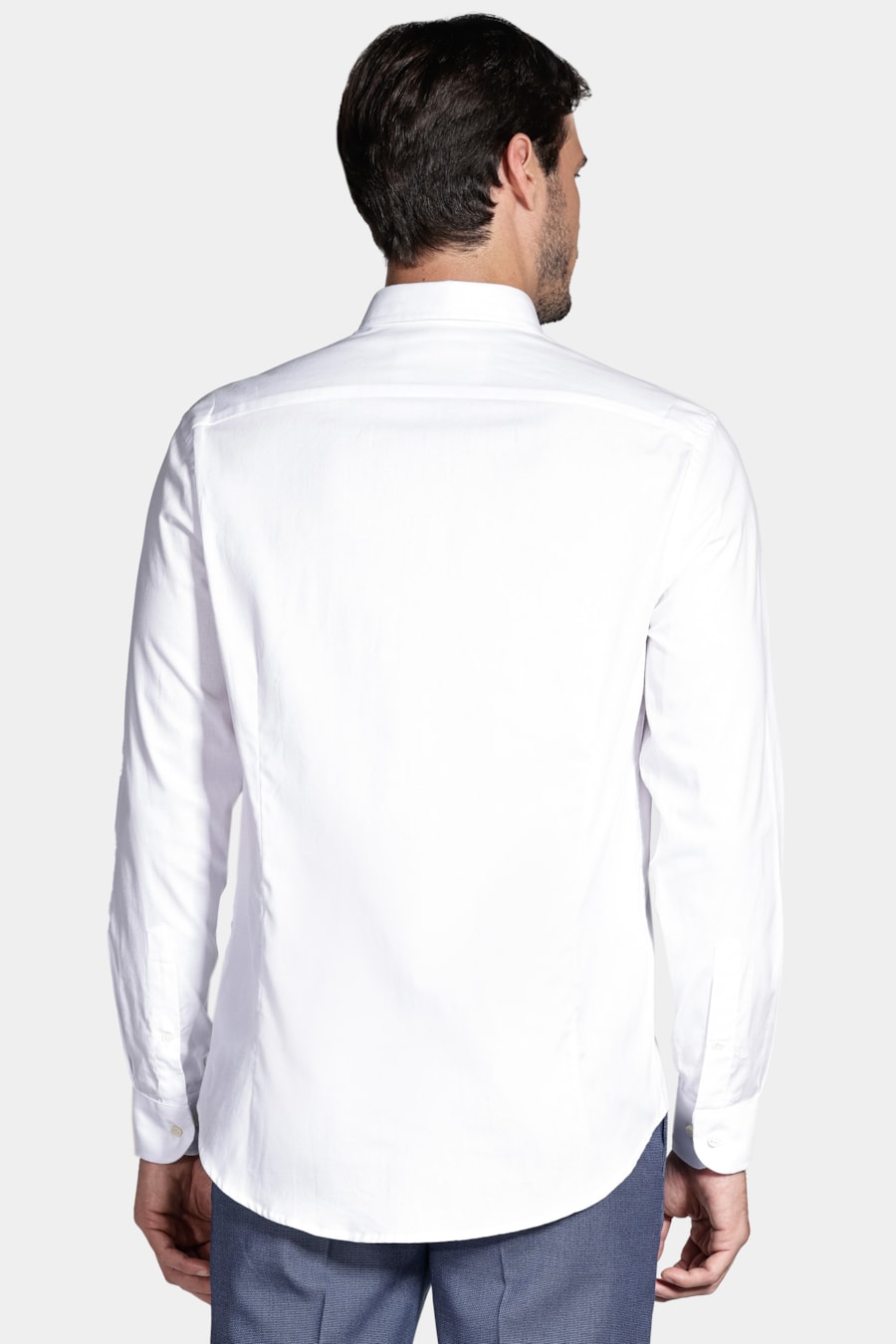 Camisa Manga Longa Cosmo Slim Stretch Maquinetada Lisa Branco — foto 4 de 6