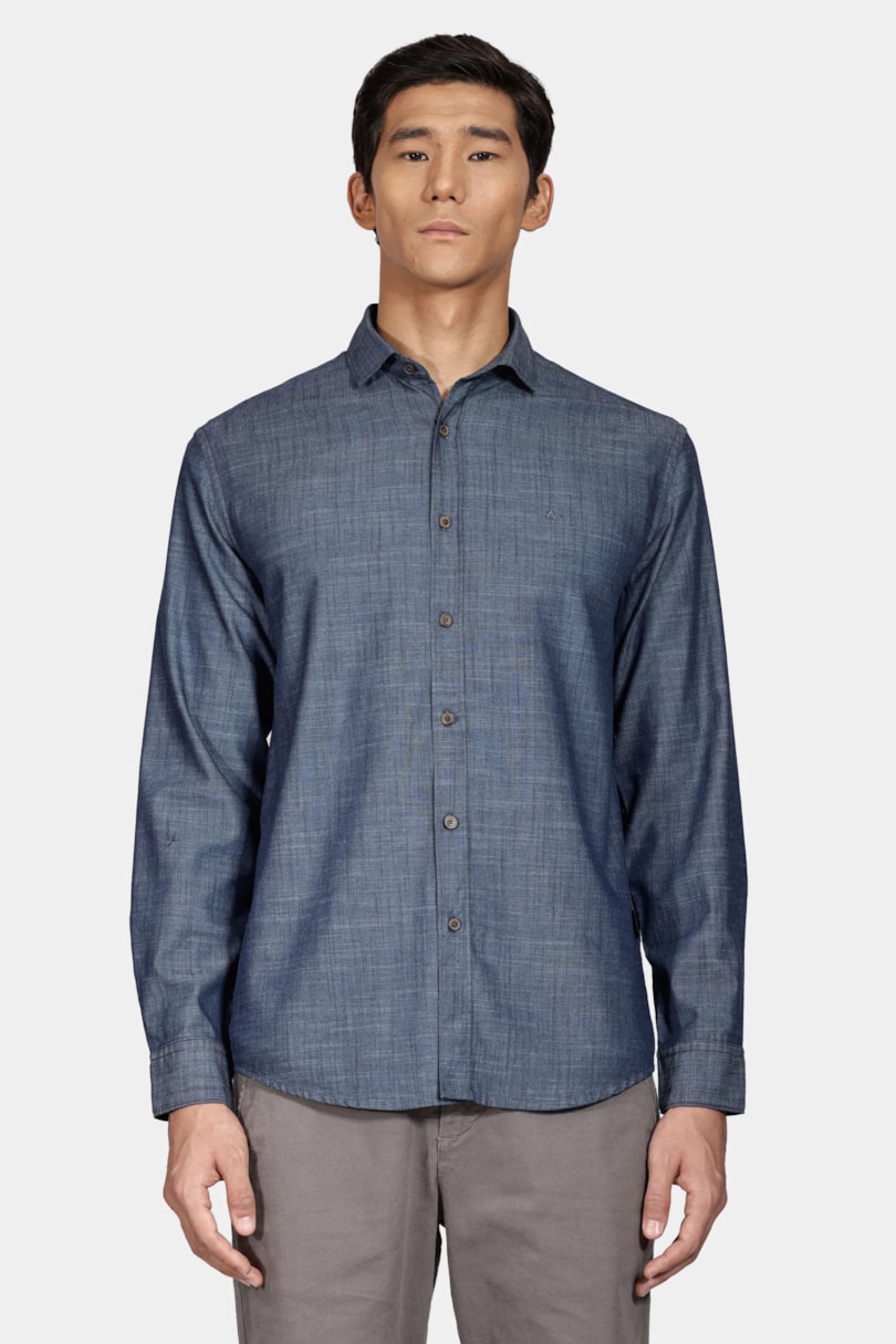 Camisa Manga Longa Denim Like Azul Jeans