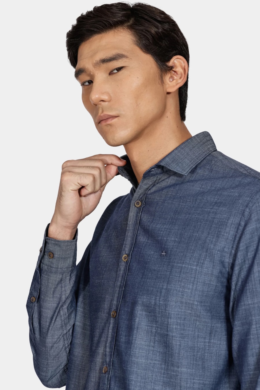 Camisa Manga Longa Denim Like Azul Jeans — foto 3 de 6