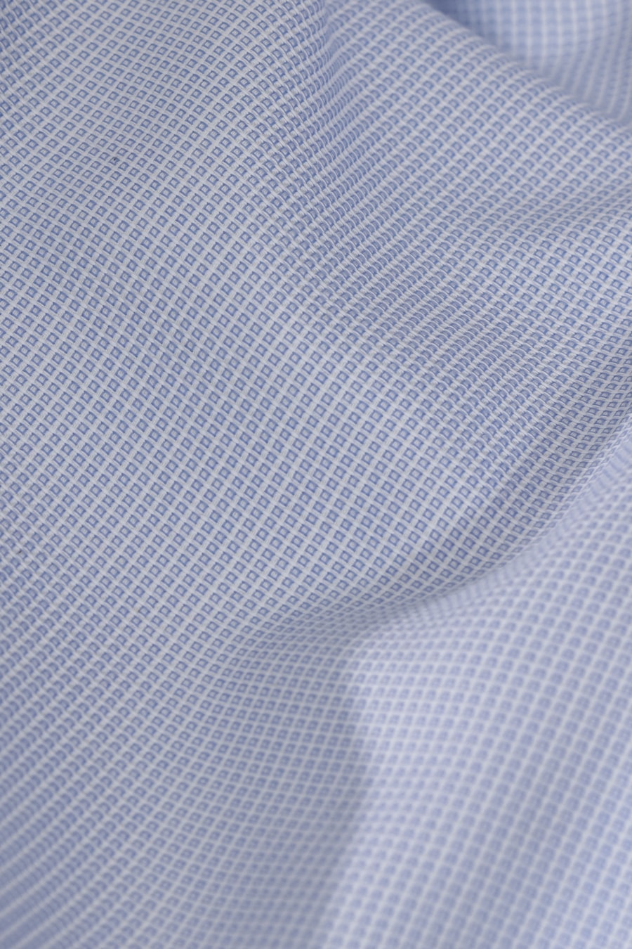 Camisa Manga Longa em Tricoline Maquinetada Azul Claro — foto 5 de 5