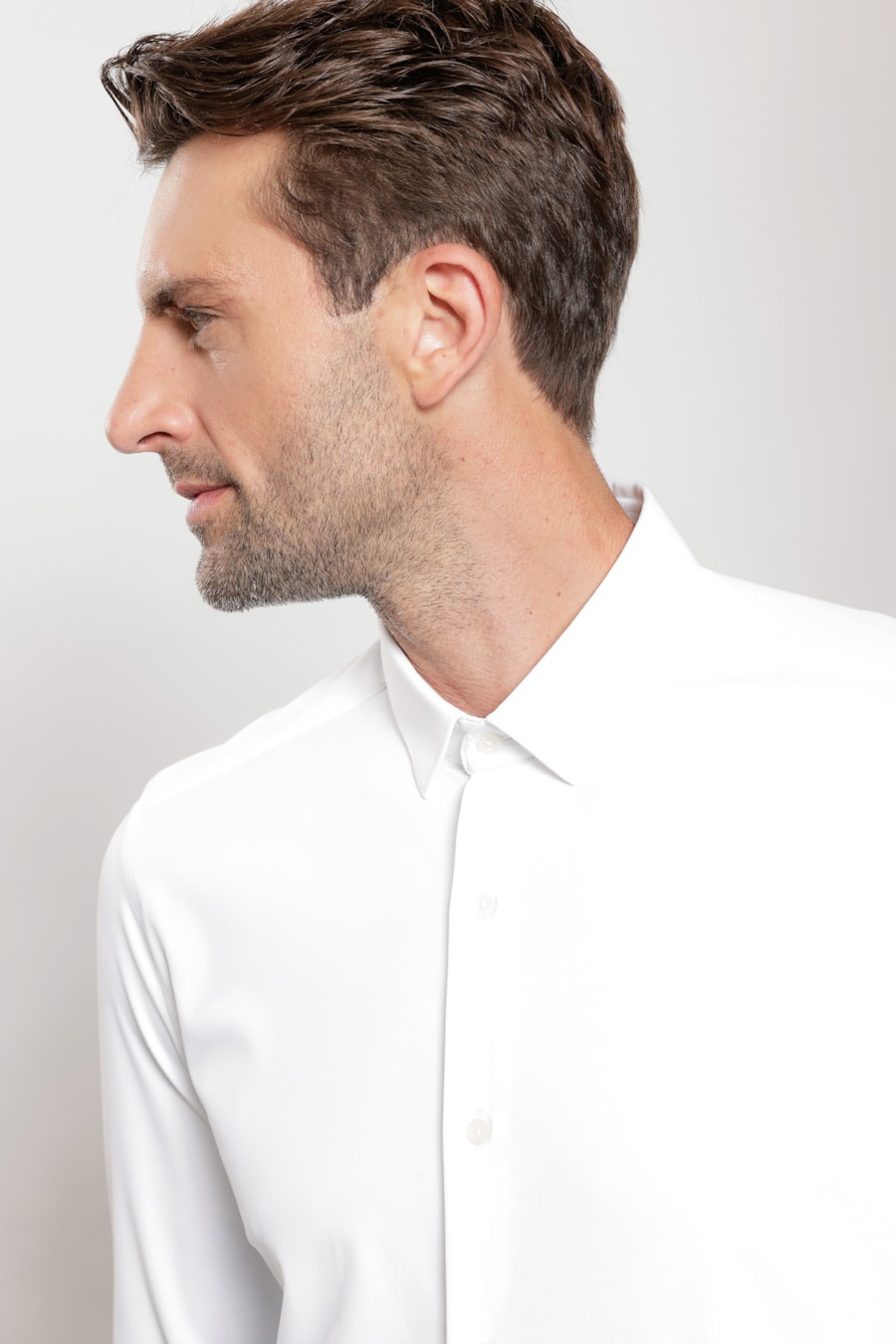 Camisa Manga Longa Flex Grid Branco — foto 3 de 5