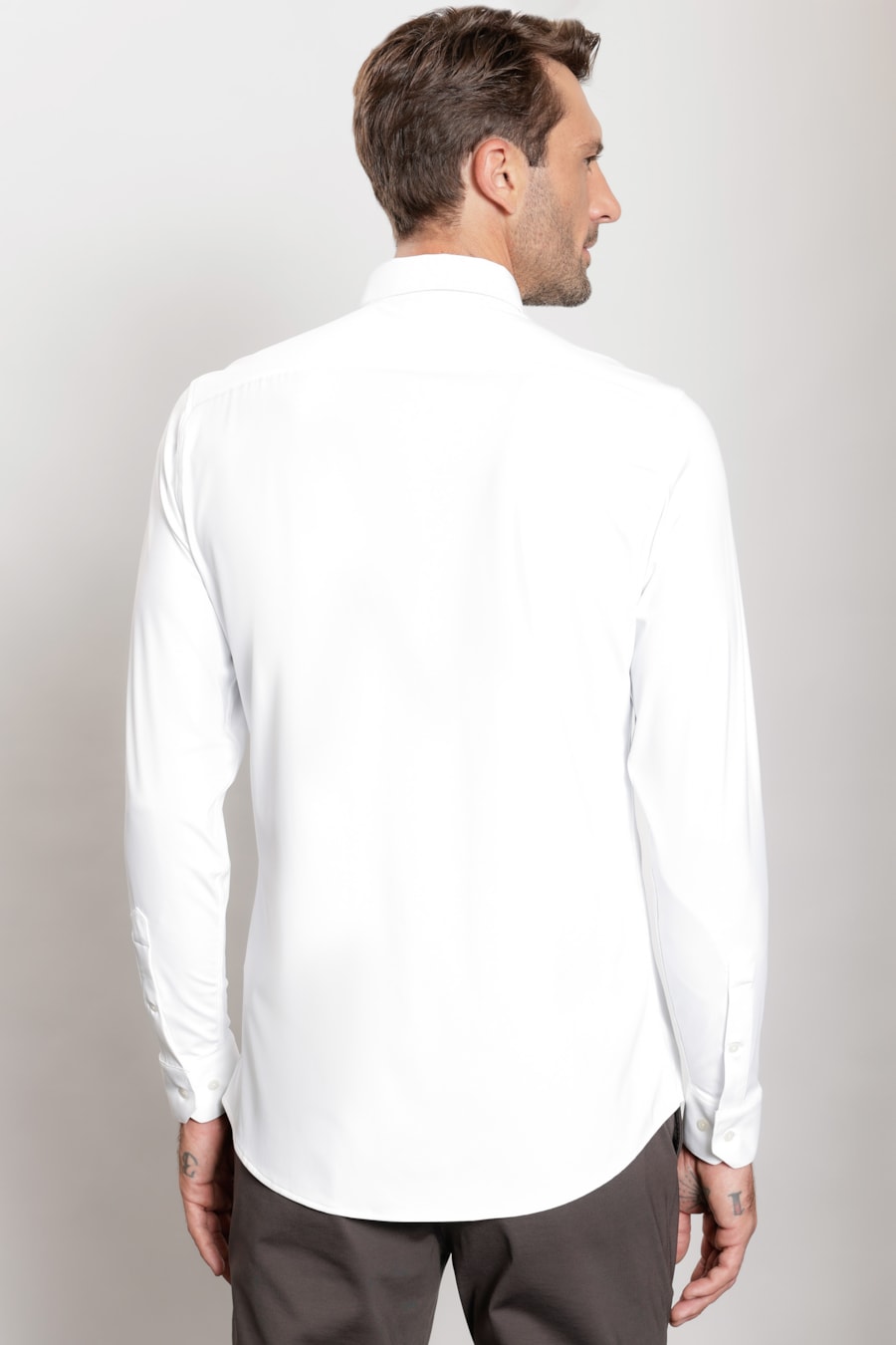 Camisa Manga Longa Flex Grid Branco — foto 4 de 5