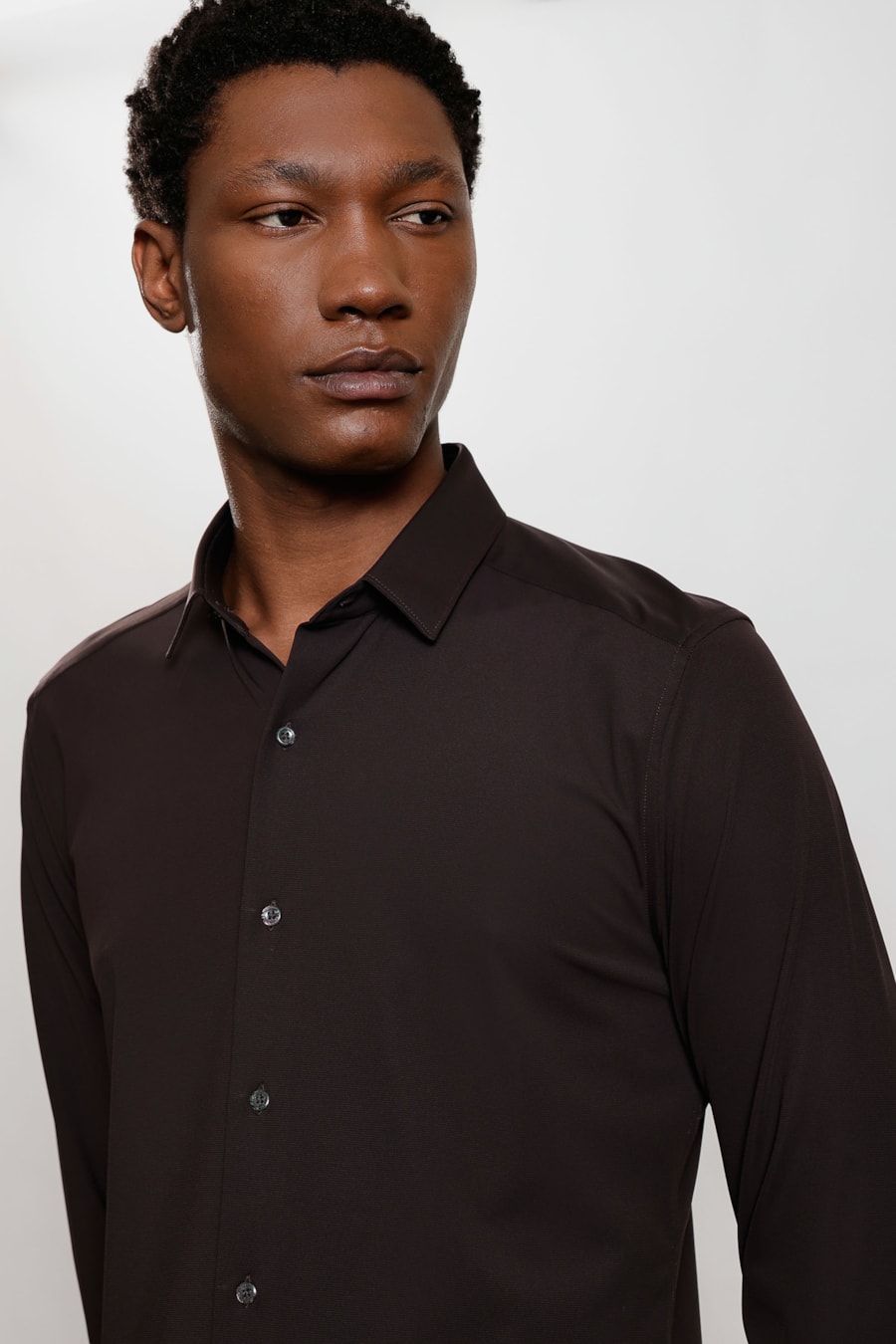 Camisa Manga Longa Flex Grid Chocolate — foto 3 de 5