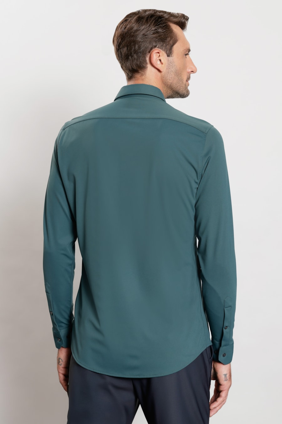 Camisa Manga Longa Flex Grid Verde Urban — foto 4 de 5