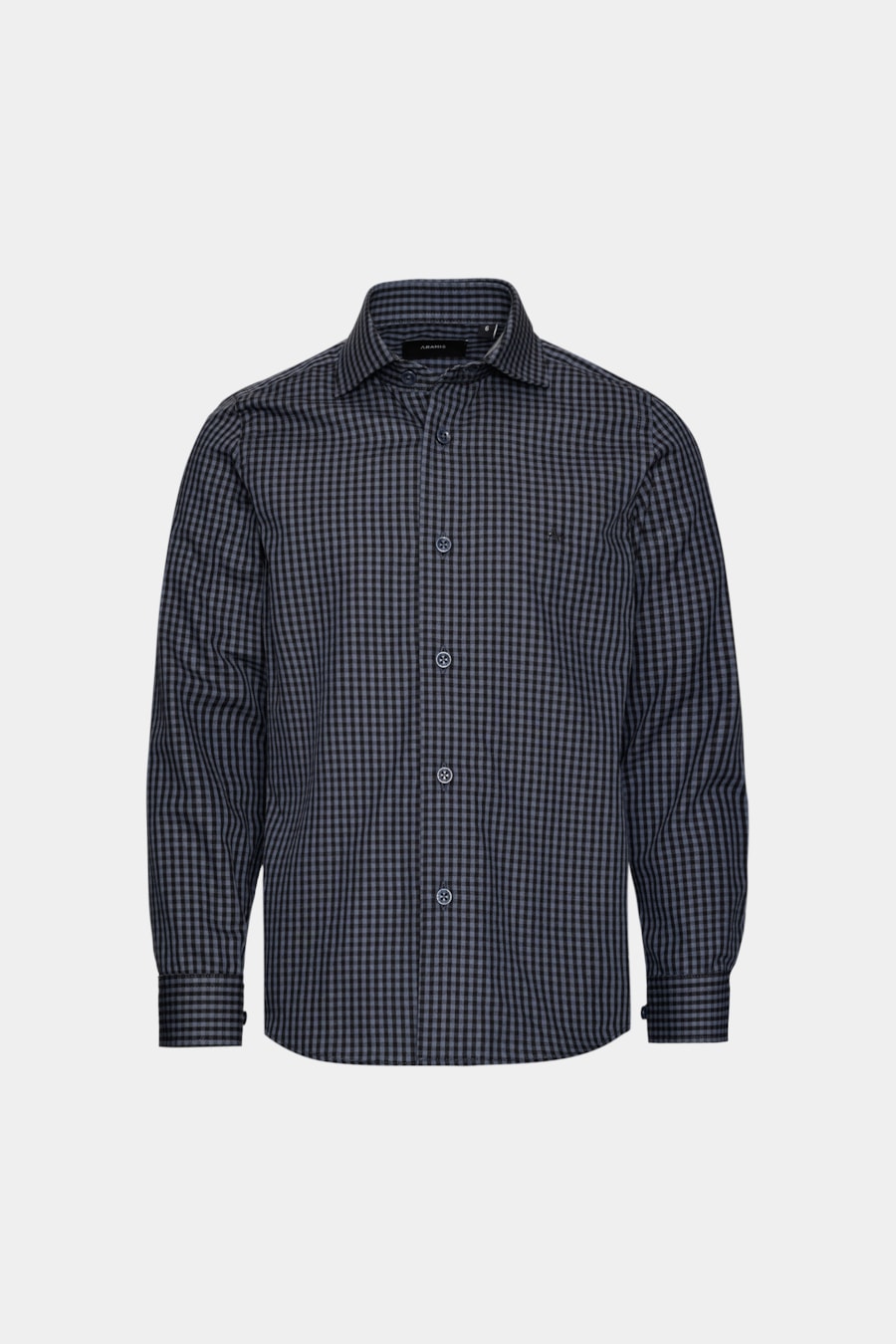 Camisa Manga Longa Infantil Algodão Damero Azul Medio C/ Preto — foto 3 de 5