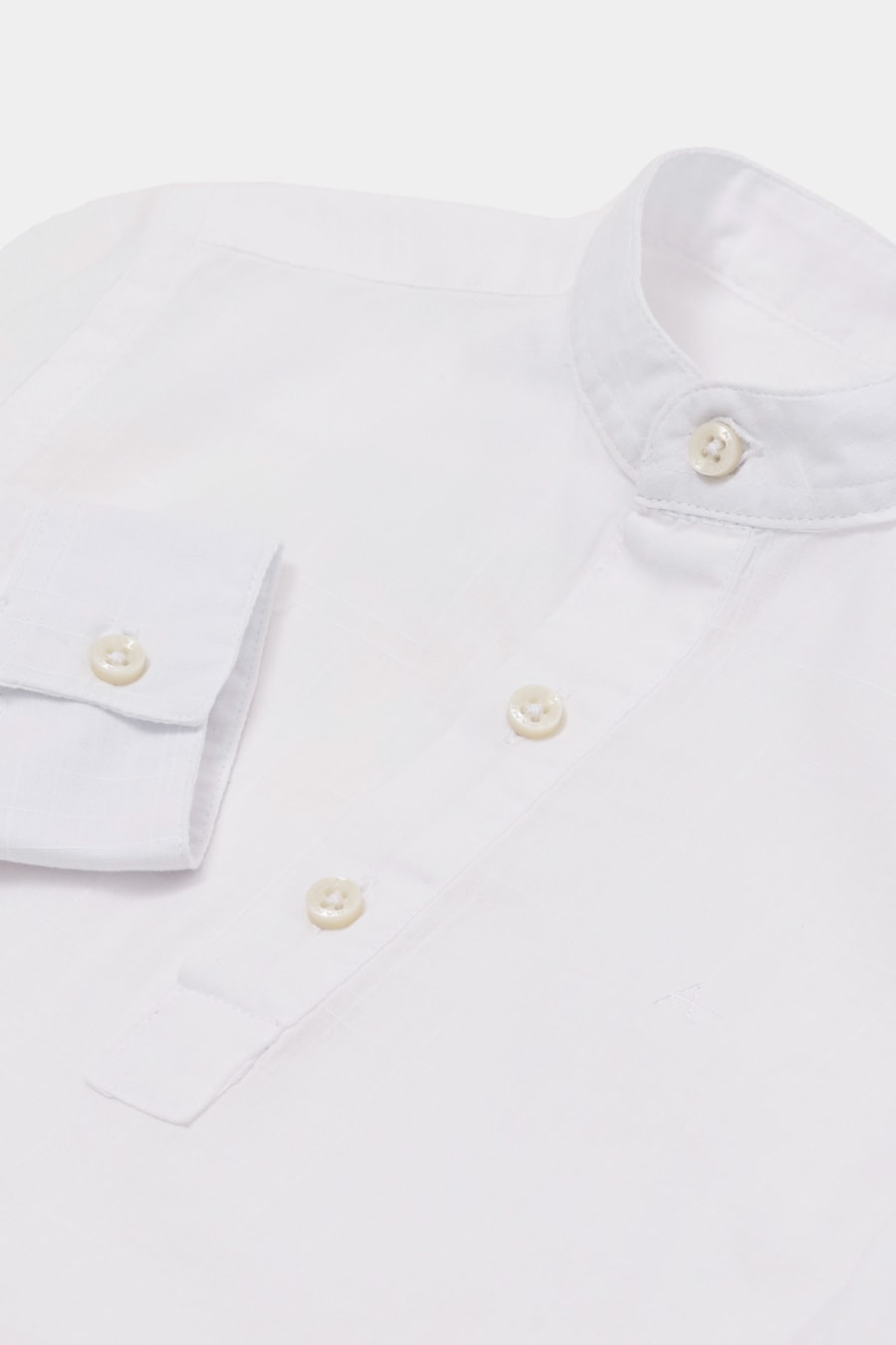 Camisa Manga Longa Infantil Bata Flamê Bosco Branco — foto 6 de 7