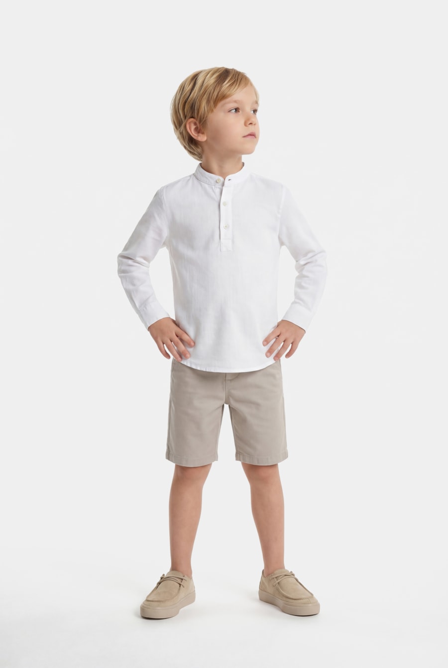 Camisa Manga Longa Infantil Bata Flamê Bosco Branco — foto 2 de 7