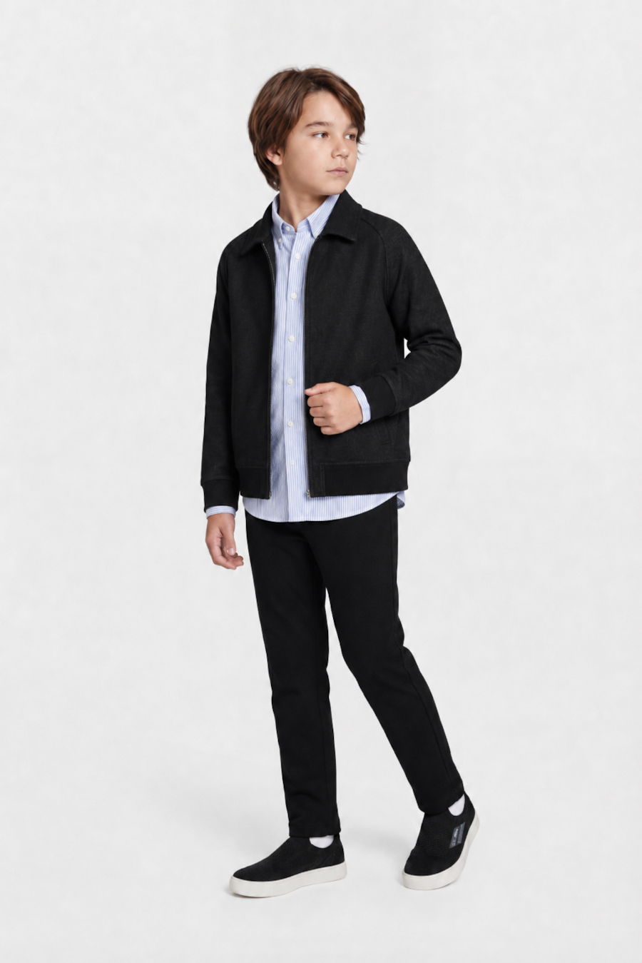 Camisa Manga Longa Infantil Estampa Sport Azul C/Branco — foto 2 de 4