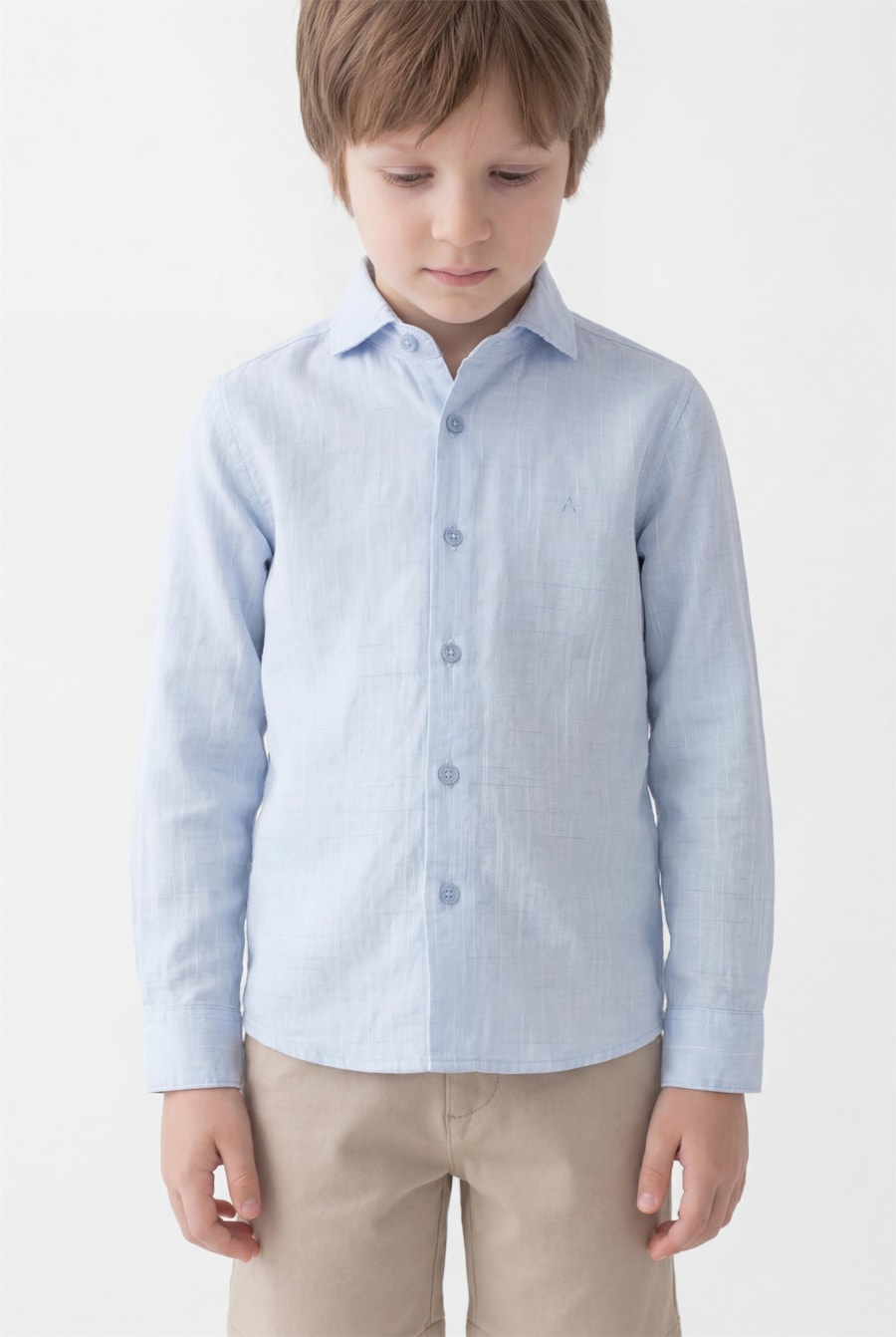 Camisa Manga Longa Infantil Flamê Bosco Azul - Não Ativar Mostruário — foto 1 de 4