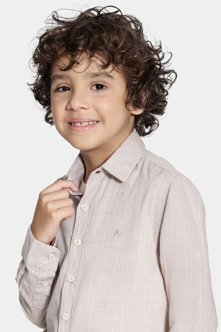 Camisa Manga Longa Infantil Flamê Bosco Caqui — foto 3 de 7