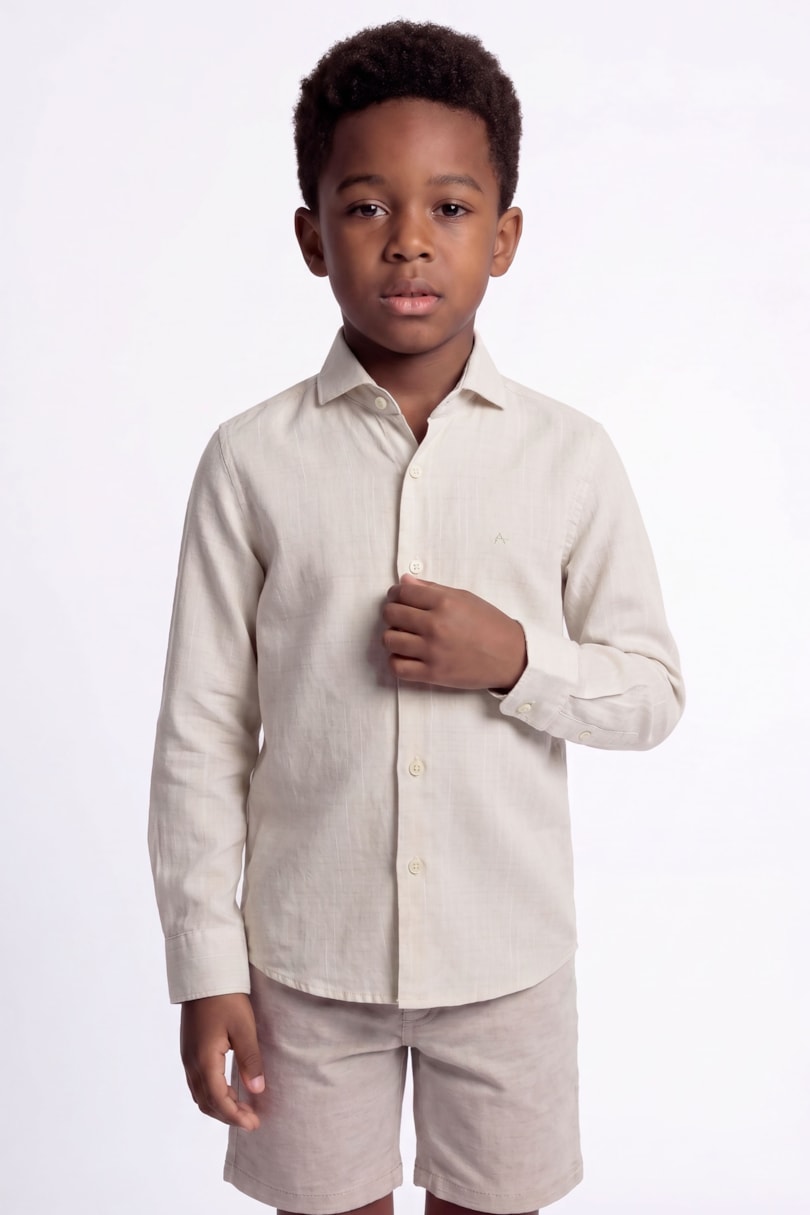 Camisa Manga Longa Infantil Flamê Bosco Caqui